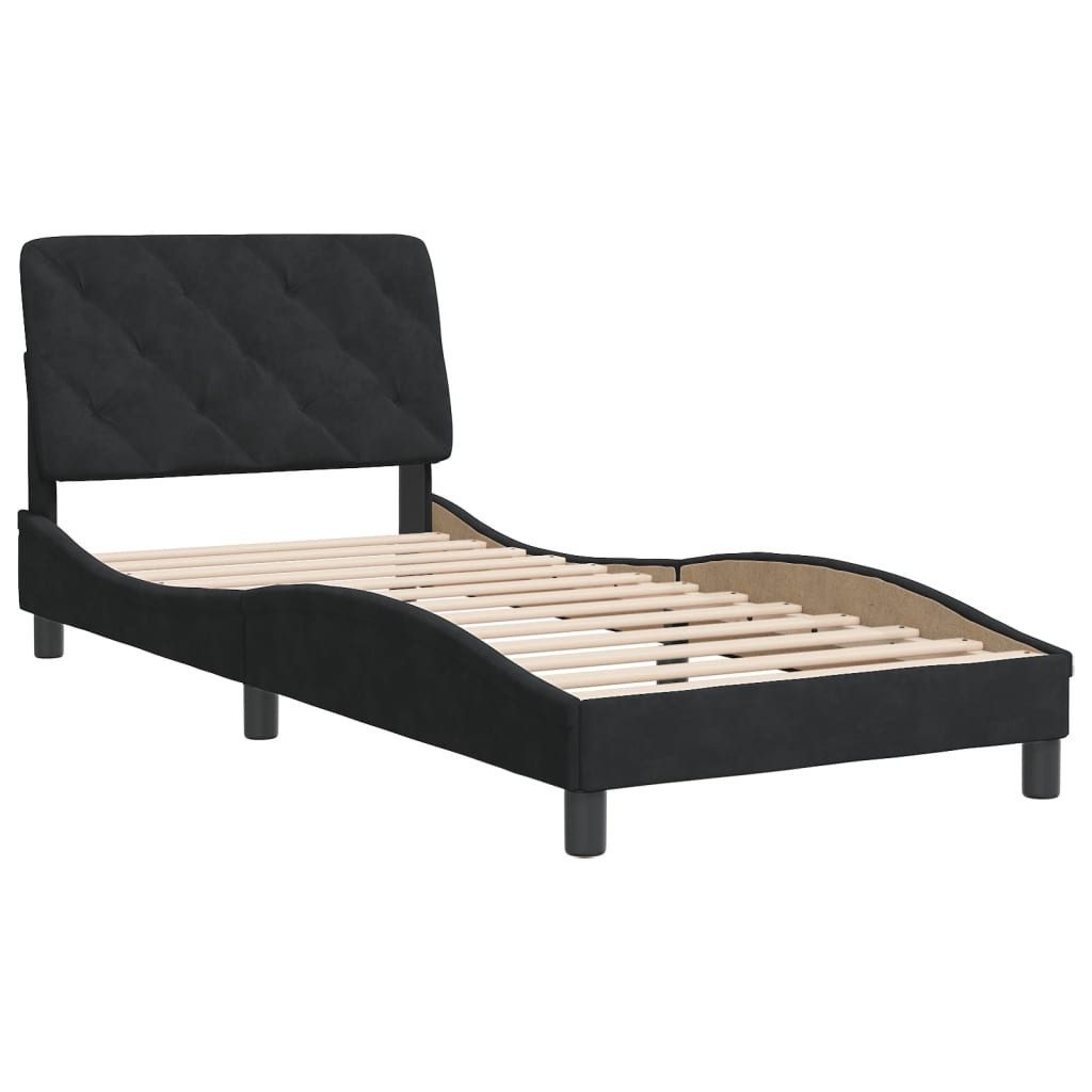vidaXL Bett Bettgestell ohne Matratze Schwarz 90x190 cm Samt günstig online kaufen