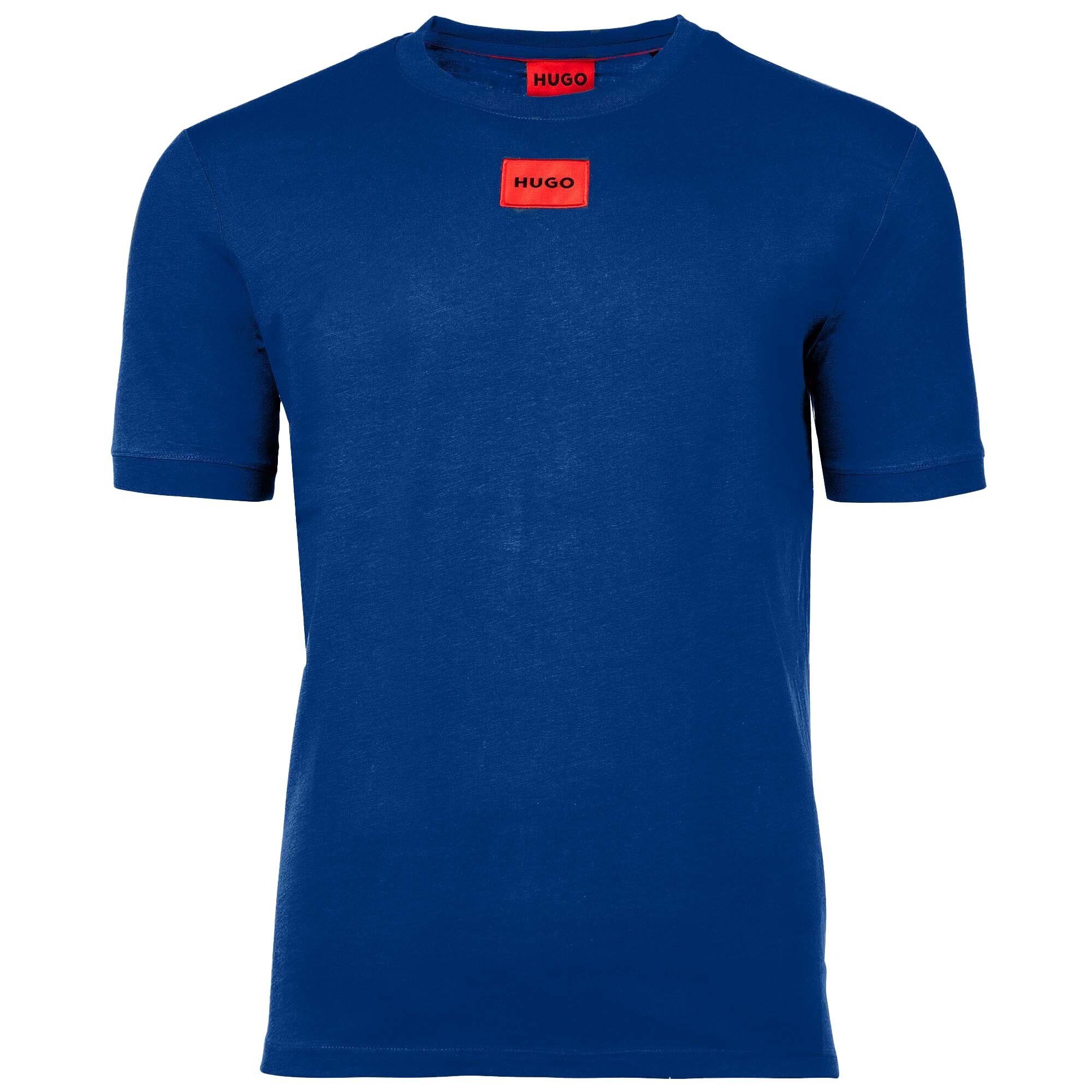 Blau T-Shirt (Medium T-Shirt Rundhals HUGO Blue) Herren Diragolino212 -