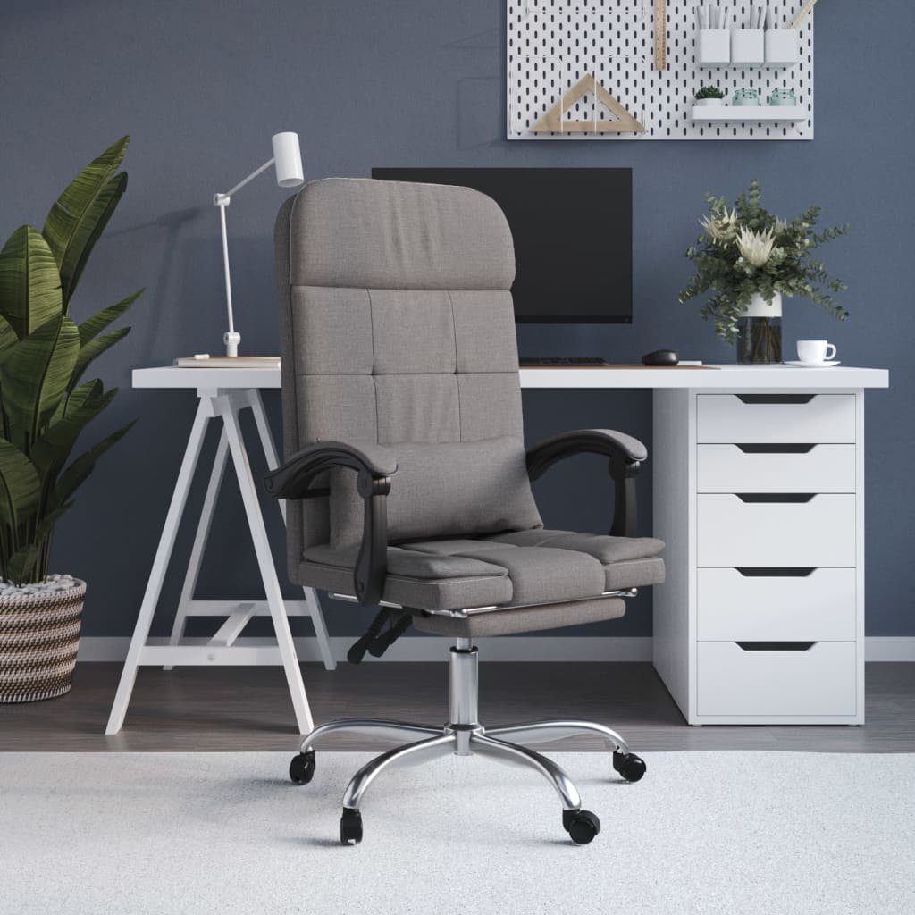 vidaXL Bürostuhl Bürostuhl mit Massagefunktion Taupe Stoff (1 St) Taupe | Taupe