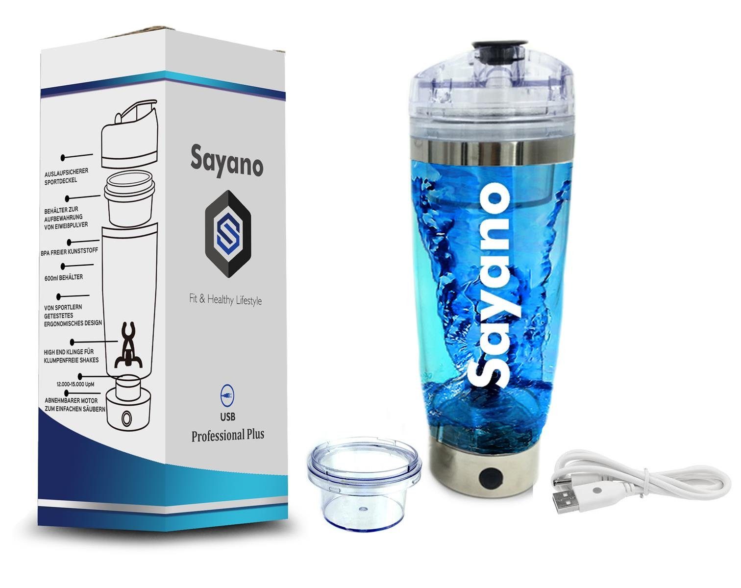 Sayano Protein Shaker Professional Plus - Elektrischer Eiweißshaker/Proteinshaker