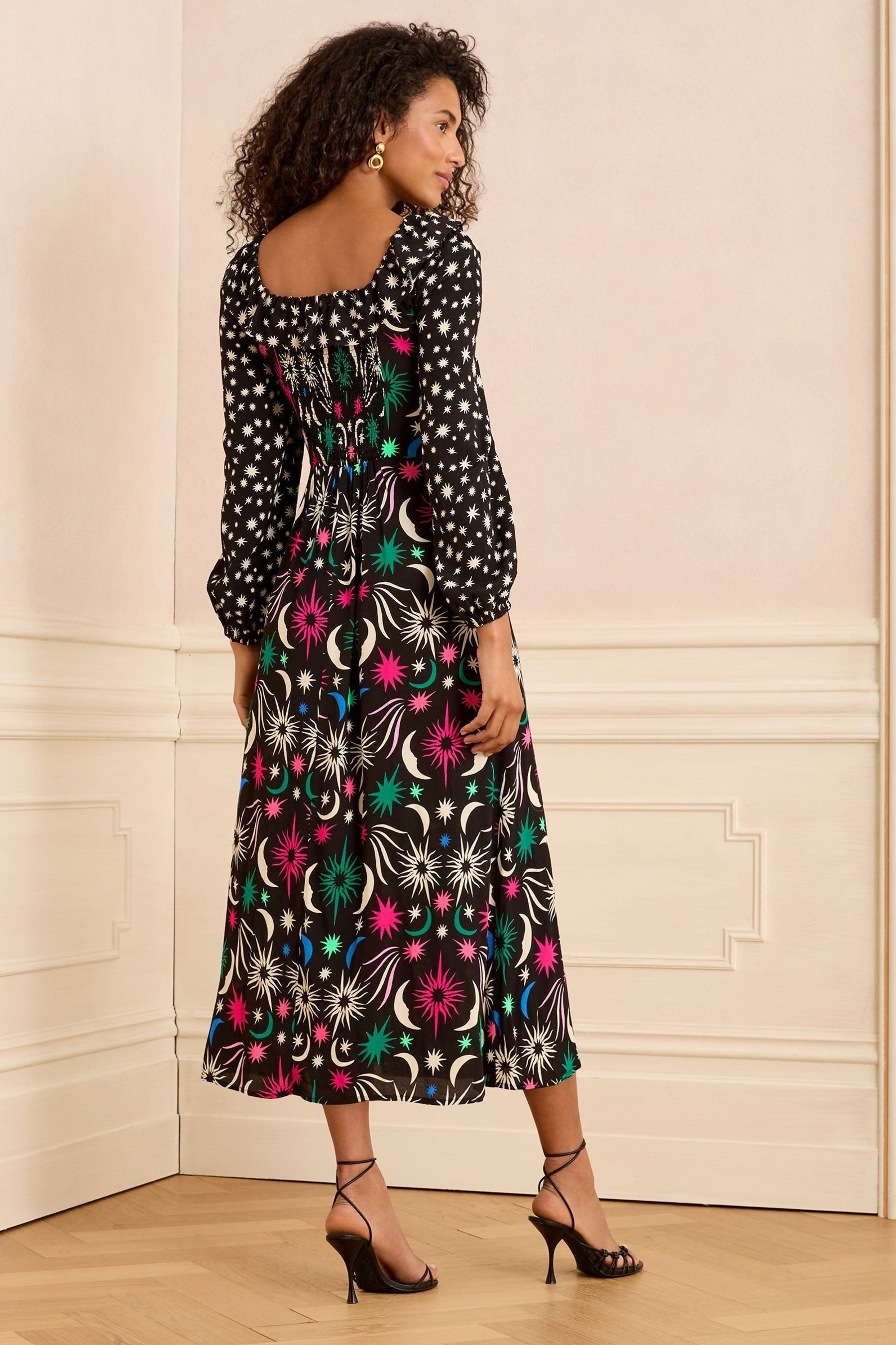 Love & Roses Midikleid Love & Roses Midikleid mit Raffung und Print (1-tlg) günstig online kaufen