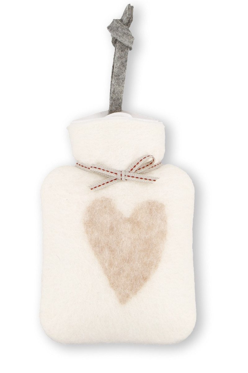 Dorothee Lehnen Wärmflasche Mini-Wärmflasche - HERZ - mango, nebel, weiß/beige