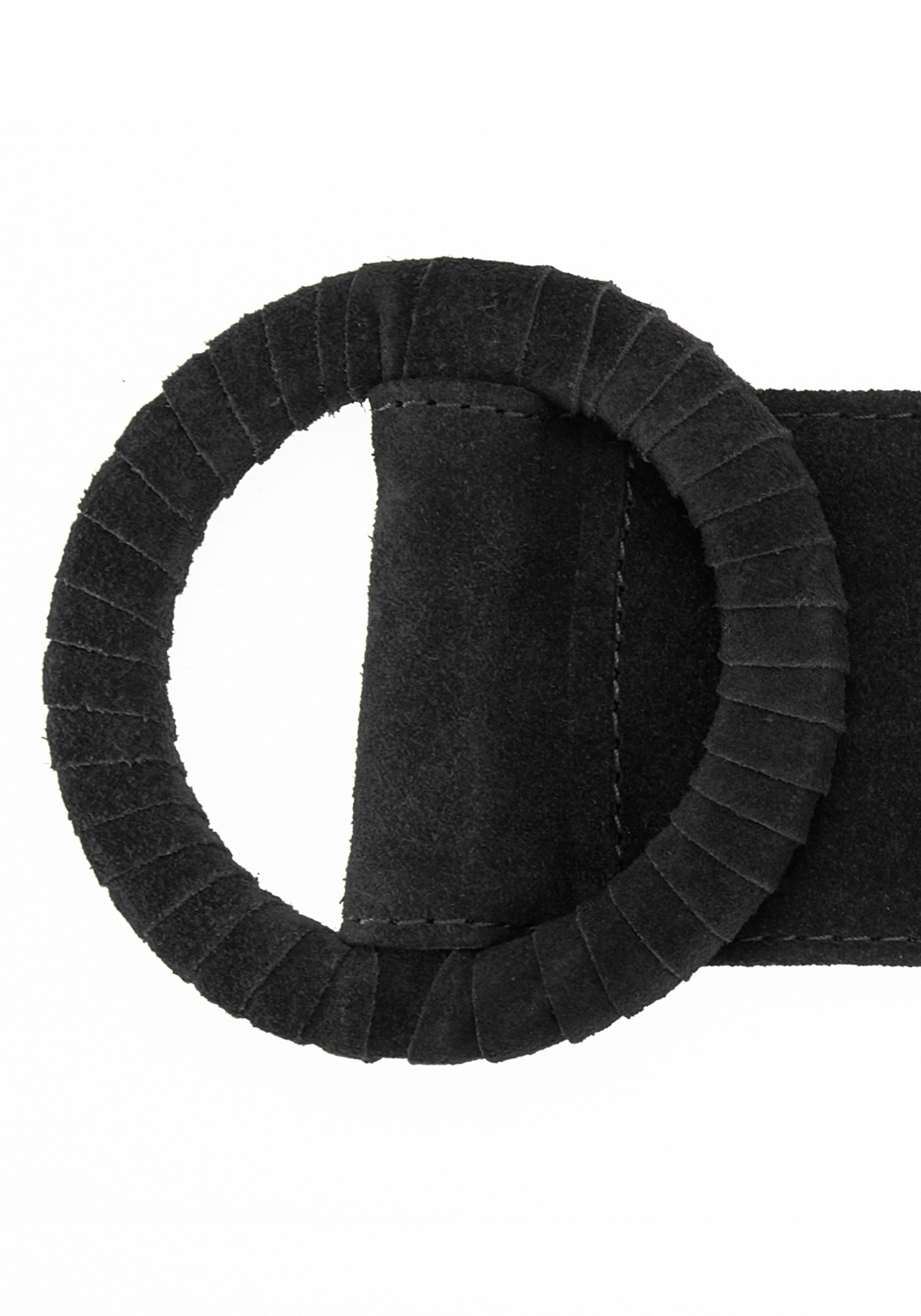 LASCANA Taillengürtel Ledergürtel, Gürtel für Kleid & Overall, Bauchgürtel aus hochwertigem Veloursleder, mit Shaping-Effekt