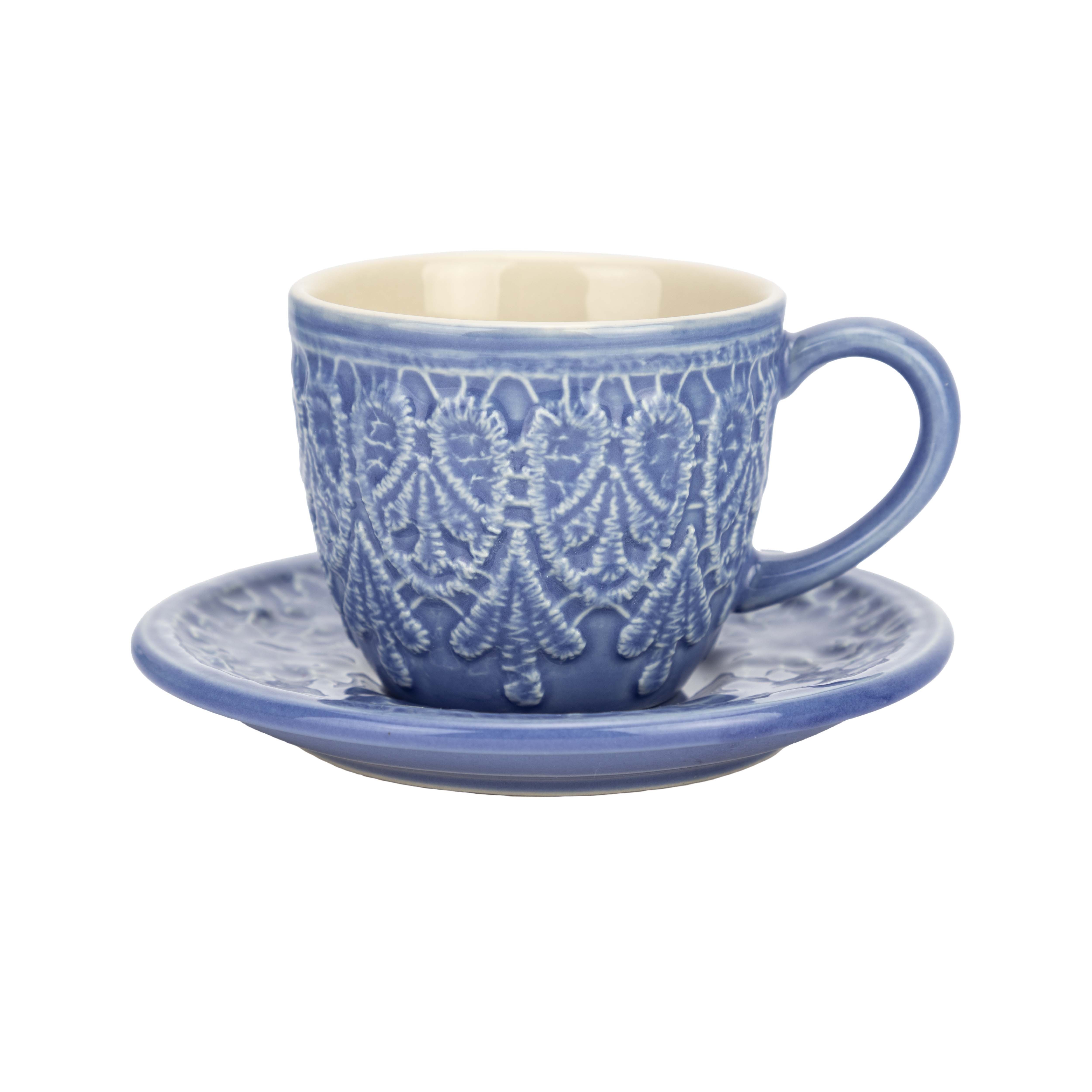 El Puente Espressotasse Espressotasse mit Untertasse "Bloom", Handmade, Keramik, Fair Trade