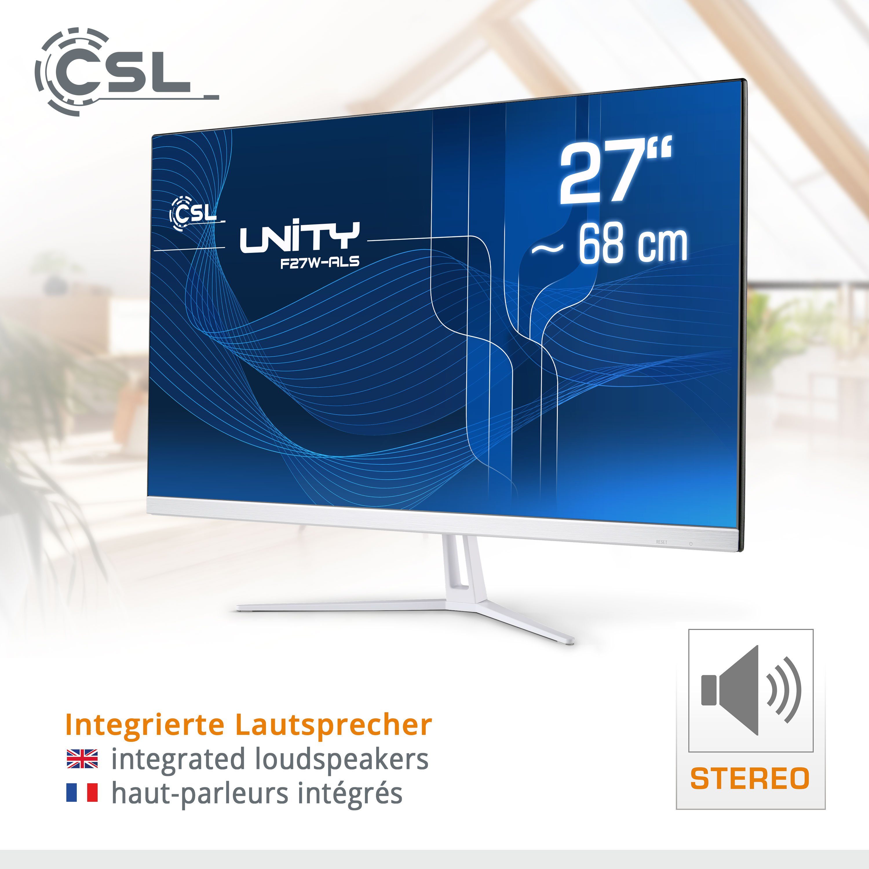 CSL Unity F27-ALS N200 Windows 11 All-in-One PC (27 Zoll, Intel N200, Intel UHD Graphics, 1× HDMI 2.0, 8 GB RAM, 256 GB SSD, passiver CPU-Kühler)
