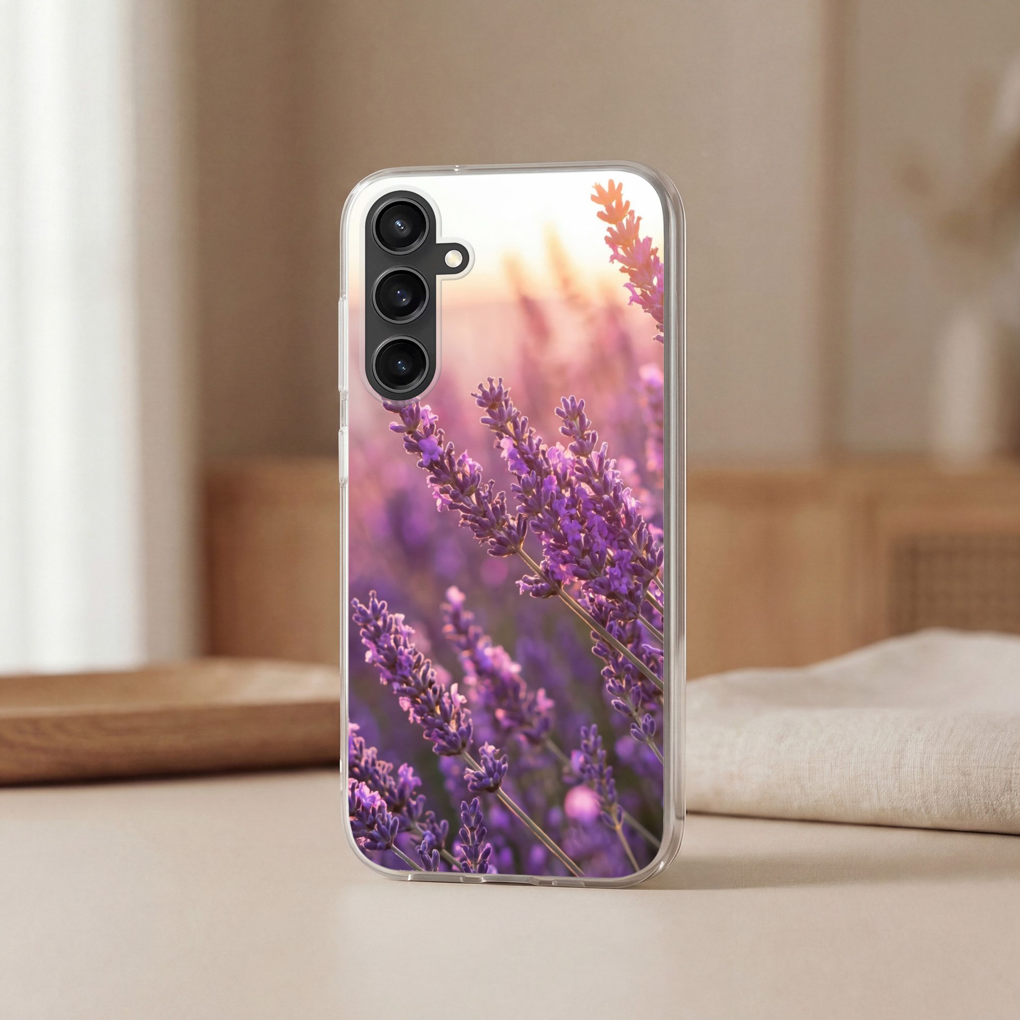 MuchoWow Handyhülle für Samsung Galaxy S23 FE Lavendel - Lila - Sonnenlicht