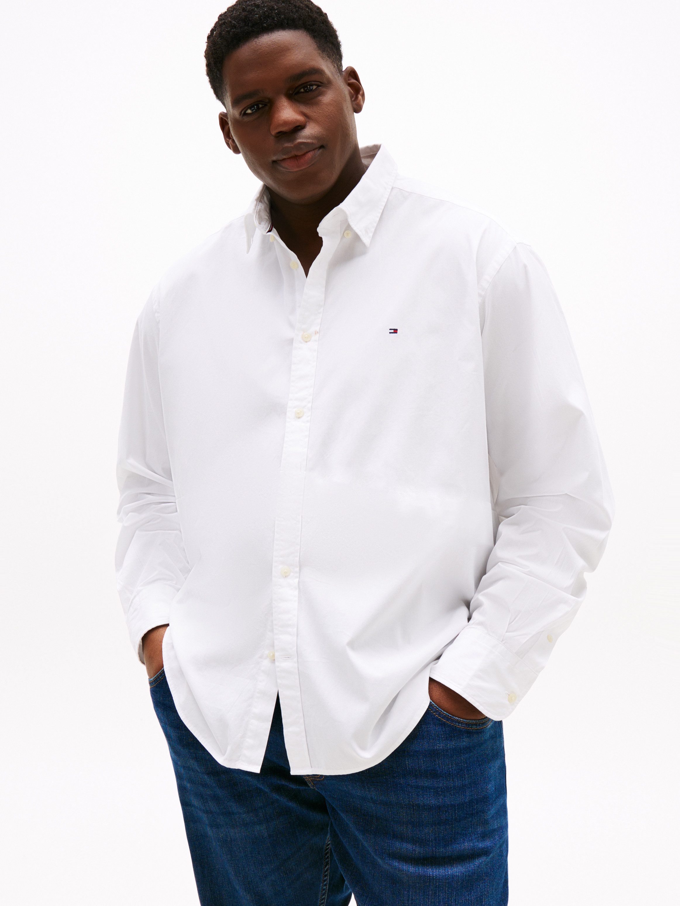 Tommy Hilfiger Big & Tall Langarmhemd BT-FLEX POPLIN SOLID Große Größen, re günstig online kaufen