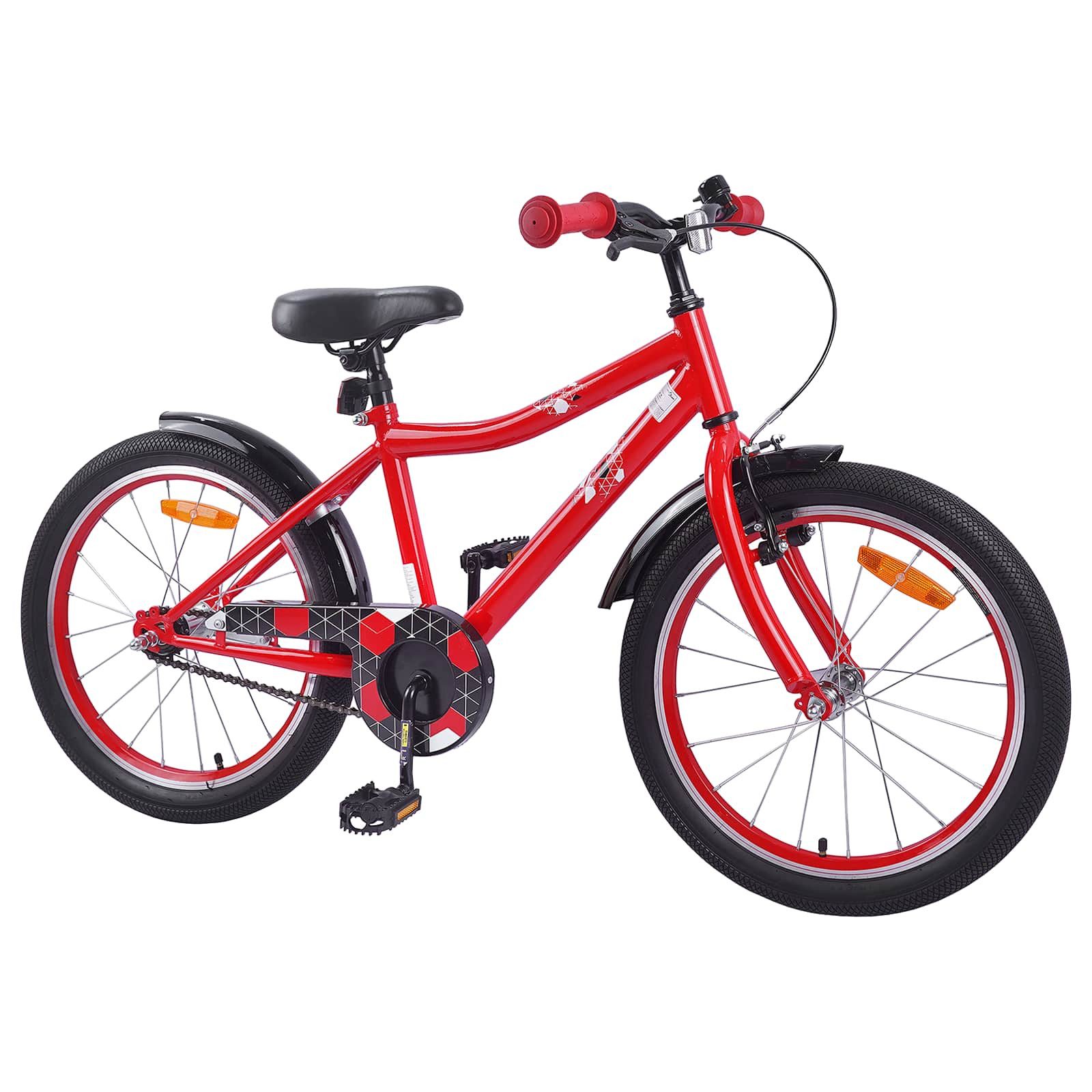 vidaXL Kinderfahrrad 137 x 54 x 79 cm Kinderfahrrad 20 Zoll für 6-11 Jahre alt Rot