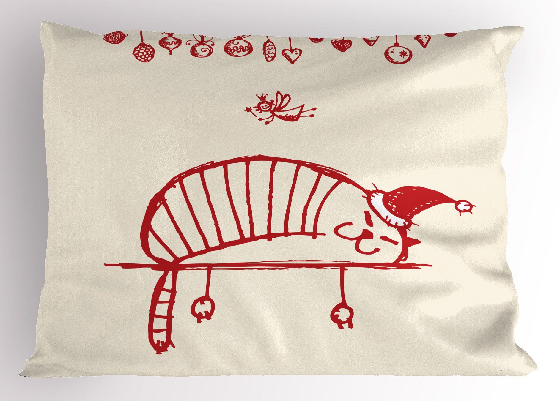 King Size Katzen-Fee Kissenbezüge Weihnachten Kissenbezug, Standard (1 Schlafen Abakuhaus Gedruckter Stück), Dekorativer