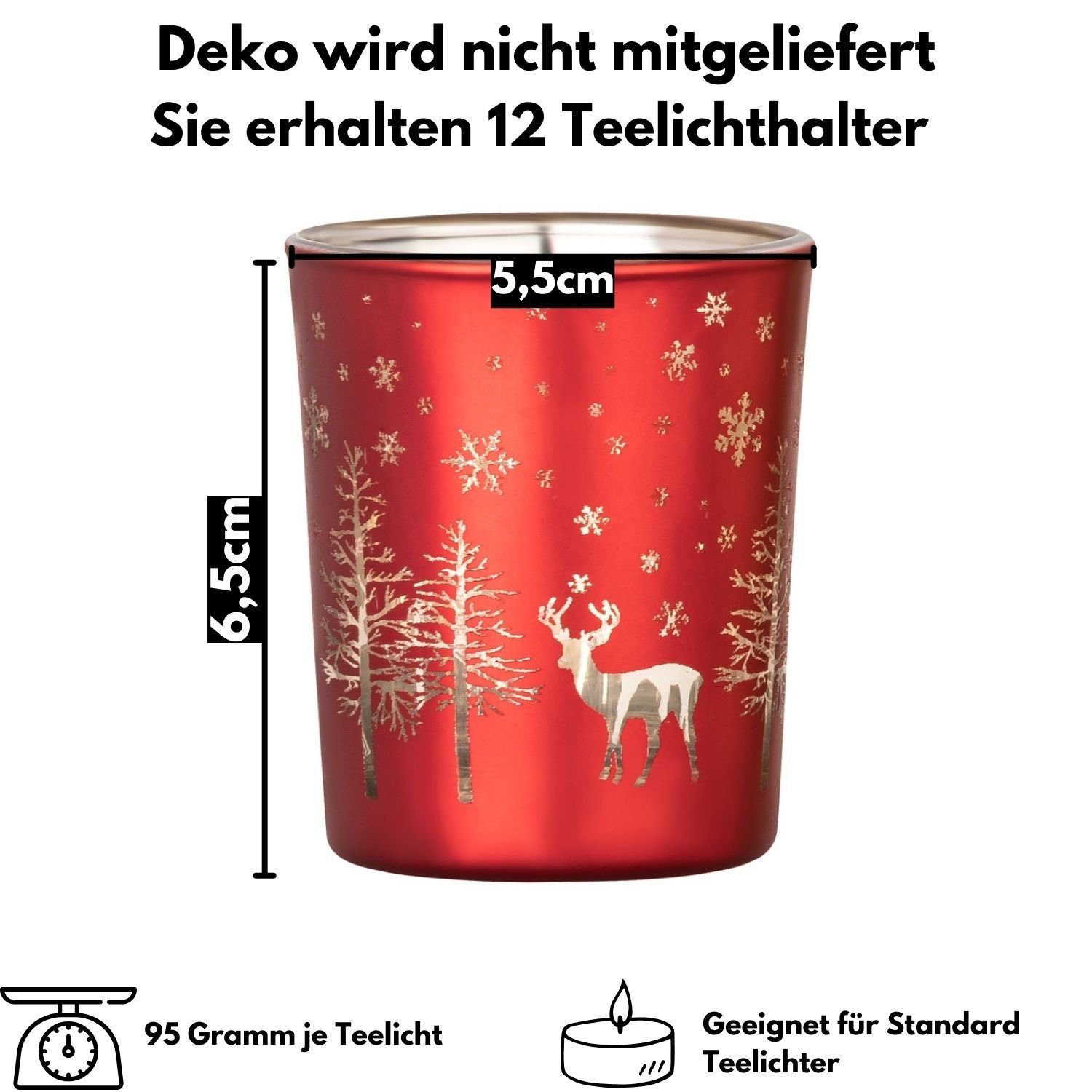 Kamelio Teelichthalter 12er Set Teelichtgläser mehrfarbig Windlicht Tischde günstig online kaufen