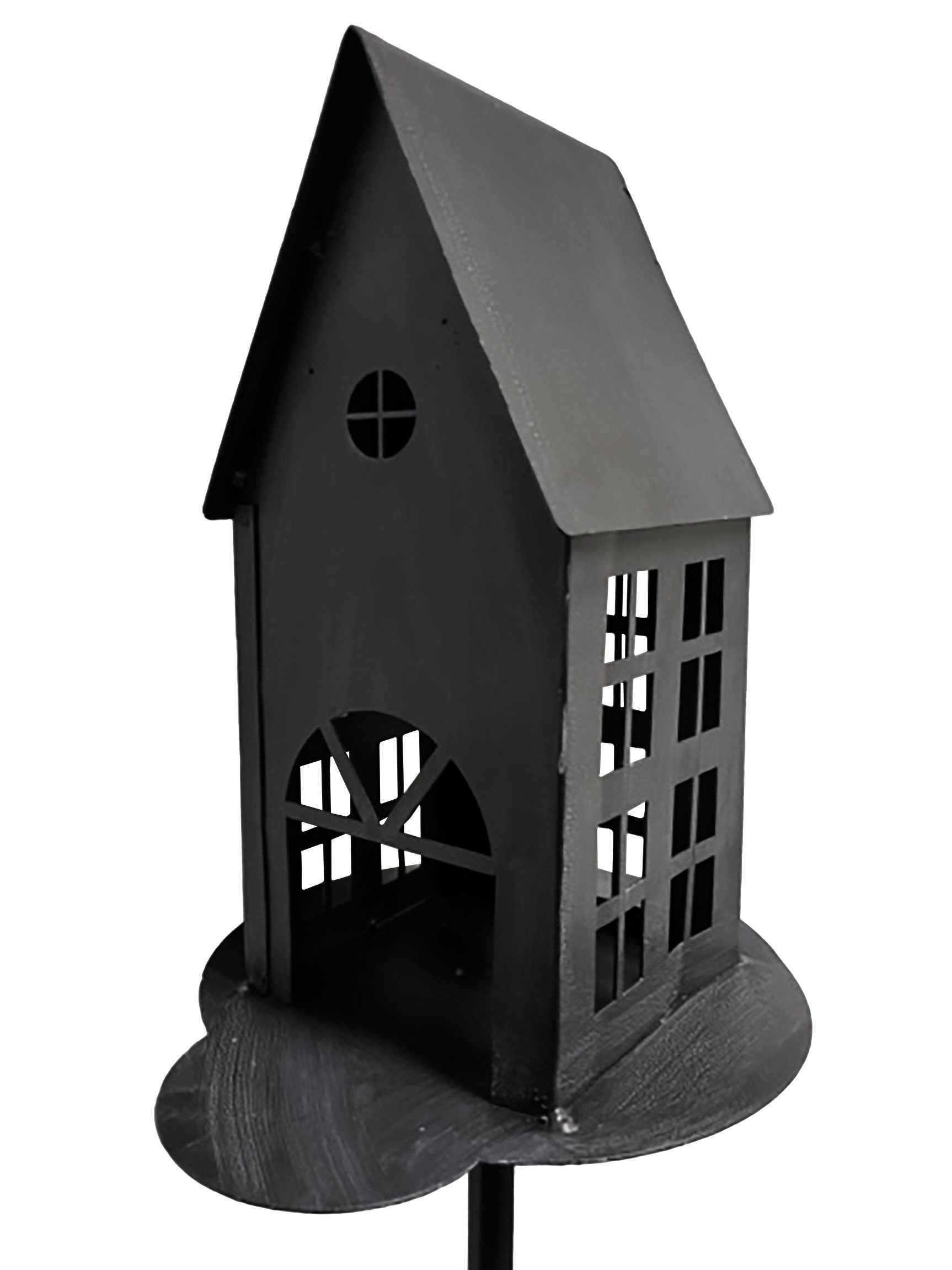 Spetebo Gartenstecker Metall Gartenstecker Haus in anthrazit - H 75 cm (Stü günstig online kaufen