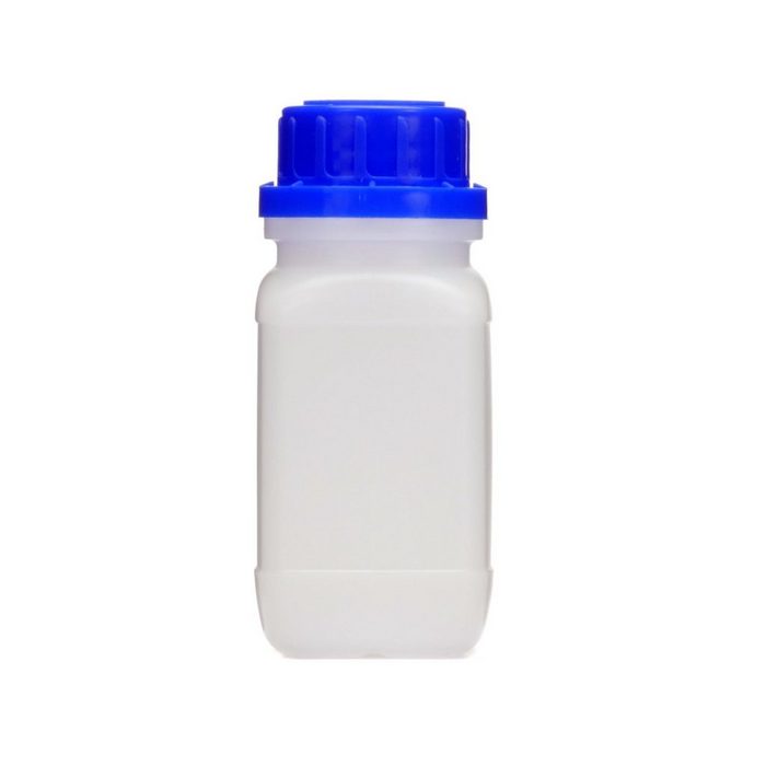 OCTOPUS Kanister 100 ml Weithals-Flasche mit blauem Deckel naturfarben vierkant G 32 (100 St)