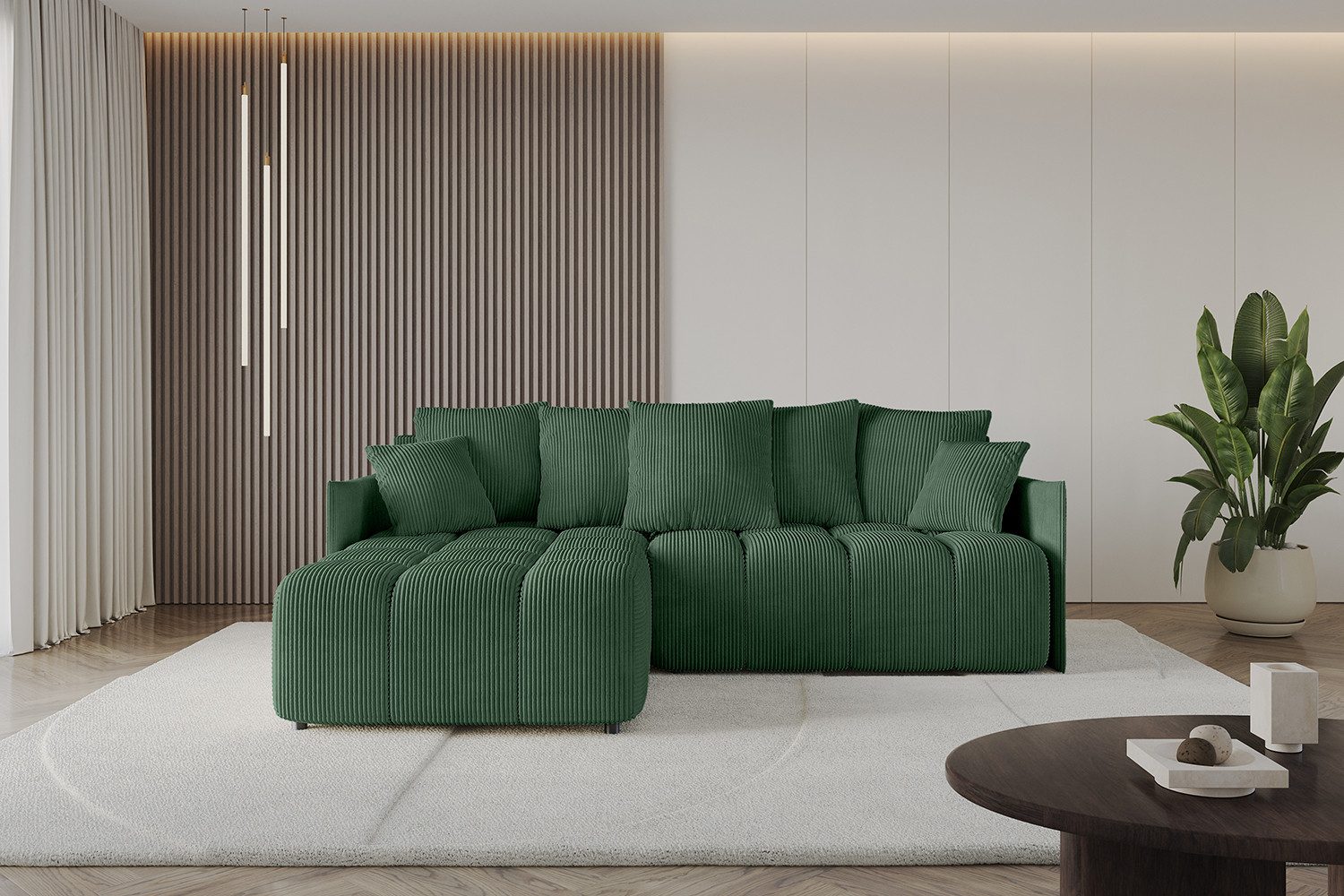 ALTDECOR Ecksofa LONLI-L, Couch mit Schlaffunktion, Stauraum Wohnlandschaft Funktionsecke, Corner Sofa Bett Eckcouch Couch L-Form Schlafcouch Ausziehbar, Eck Couch