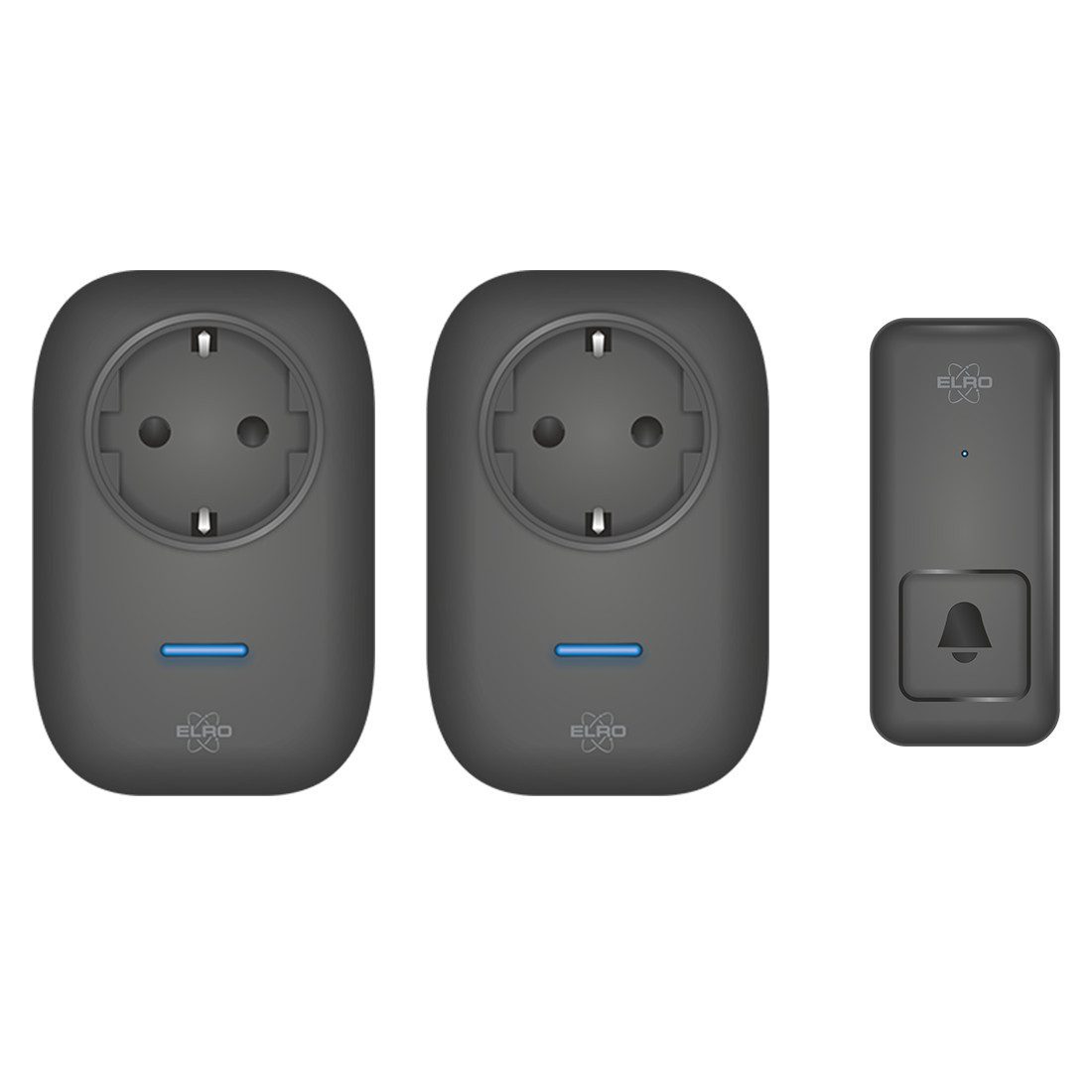 Elro Türklingel-Set DB4000PL, 2 Empfänger, 64 Klingeltöne, (3-tlg), drahtloses Türklingel-Set 1 Taster + 2 Empfänger für die Steckdose