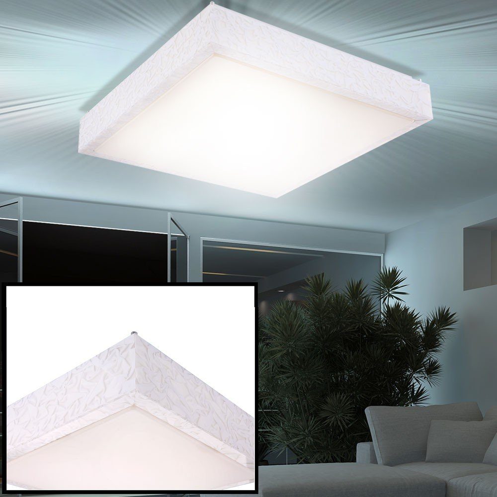 Globo LED Deckenleuchte, LED-Leuchtmittel fest verbaut, Warmweiß, LED 48 Watt Deckenleuchte Deckenlampe Beleuchtung Metall weiß Lampe