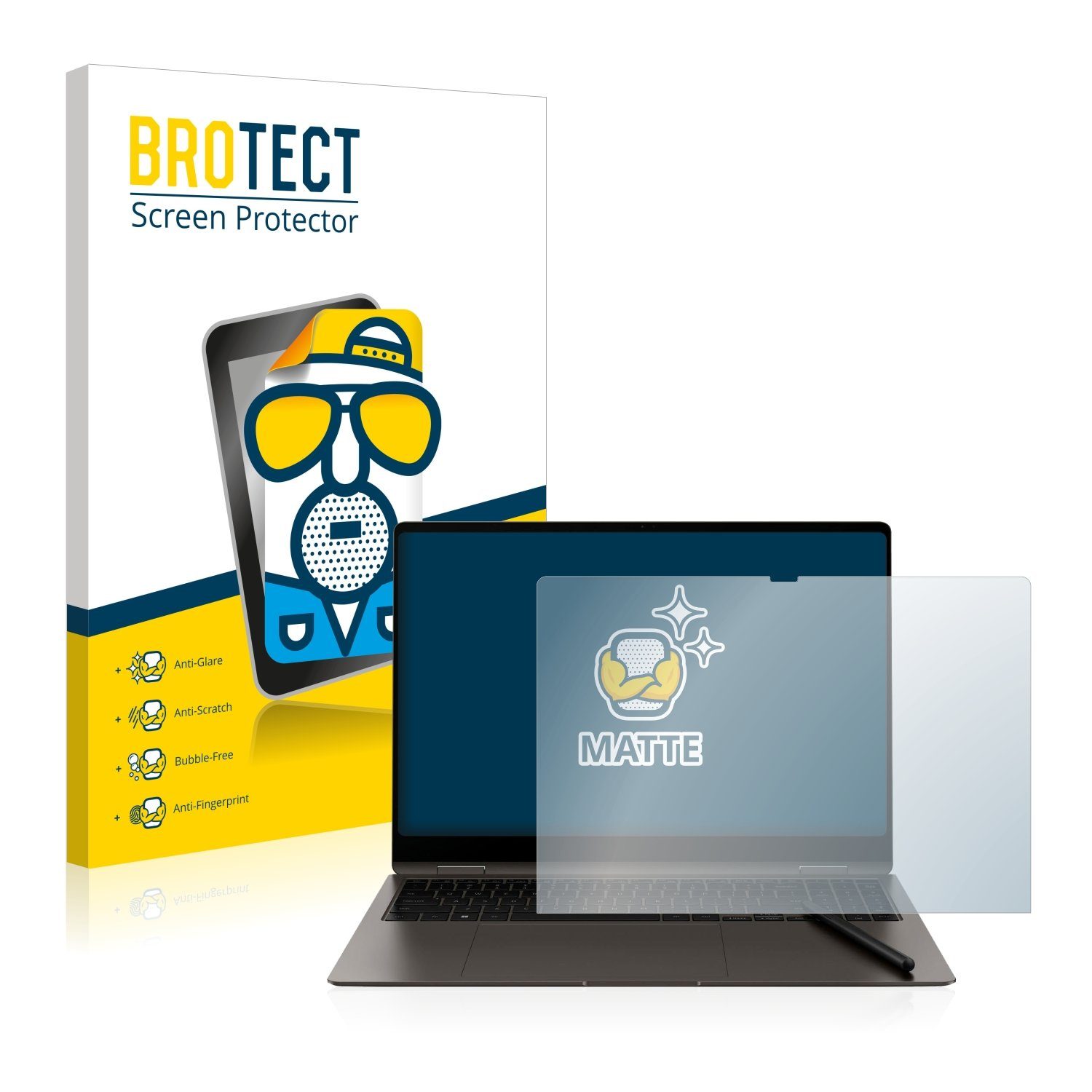 BROTECT Displayschutzfolie Schutzfolie für Samsung Galaxy Book3 Pro 360 16", Displayschutz Schutz Folie Matt Entspiegelungsfolie