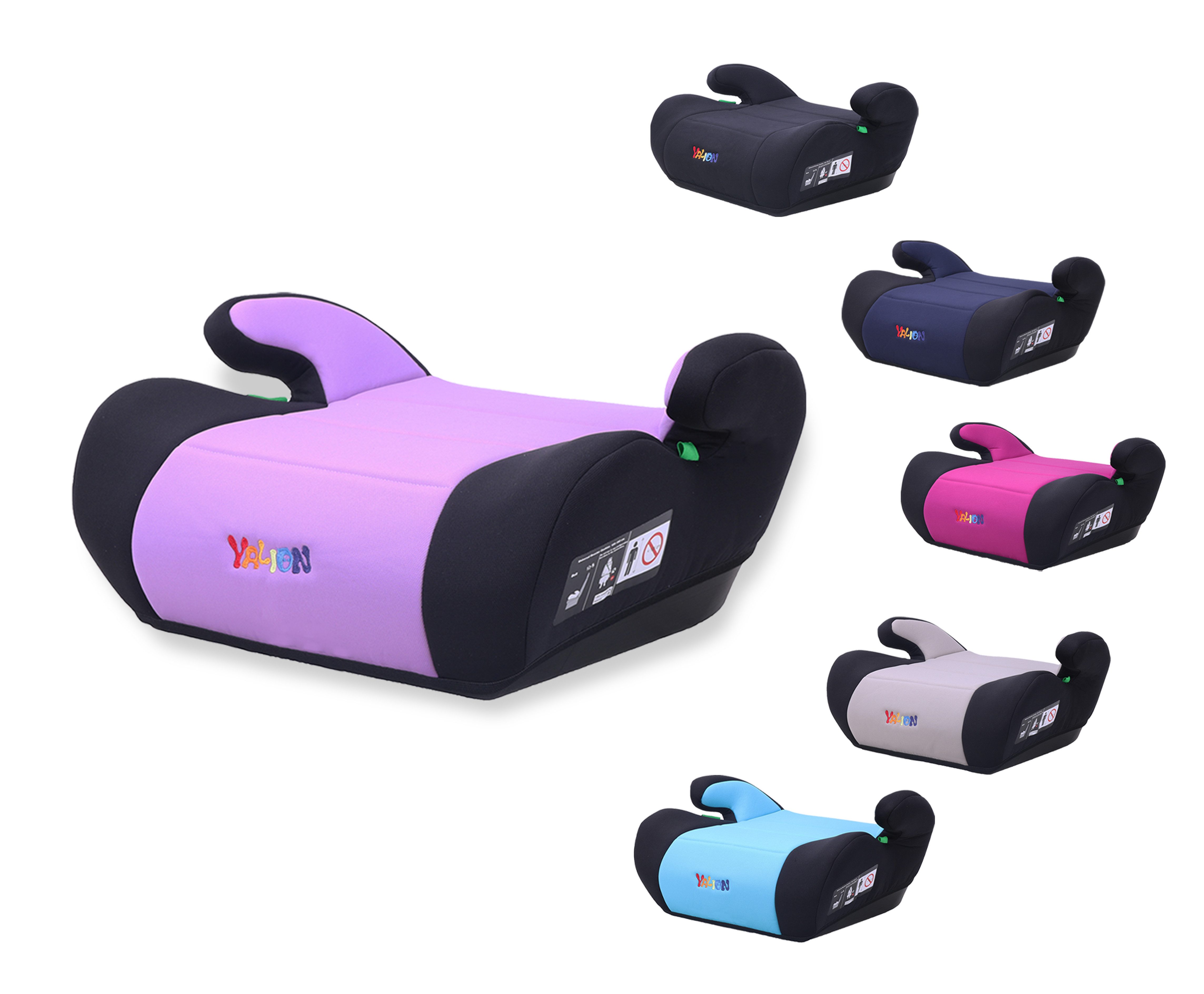 Yalion Kindersitzerhöhung Kindersitzerhöhung ECE R129/03 Sitzerhöhung für Kinder von 125–150 cm, ab: ca.6Jahren, bis: 10Jahren, (i-Size Autositz für Kinder Lila)