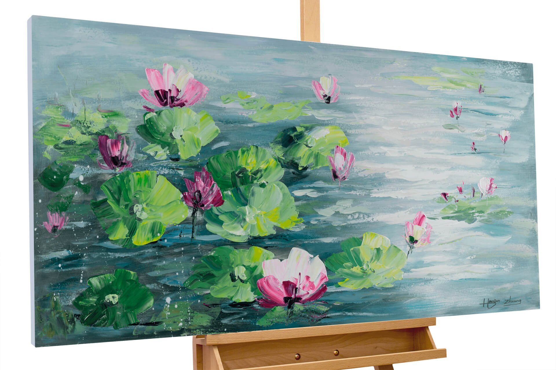 KUNSTLOFT Gemälde Monet's Impressions, Leinwandbild 100% HANDGEMALT Wandbild Wohnzimmer