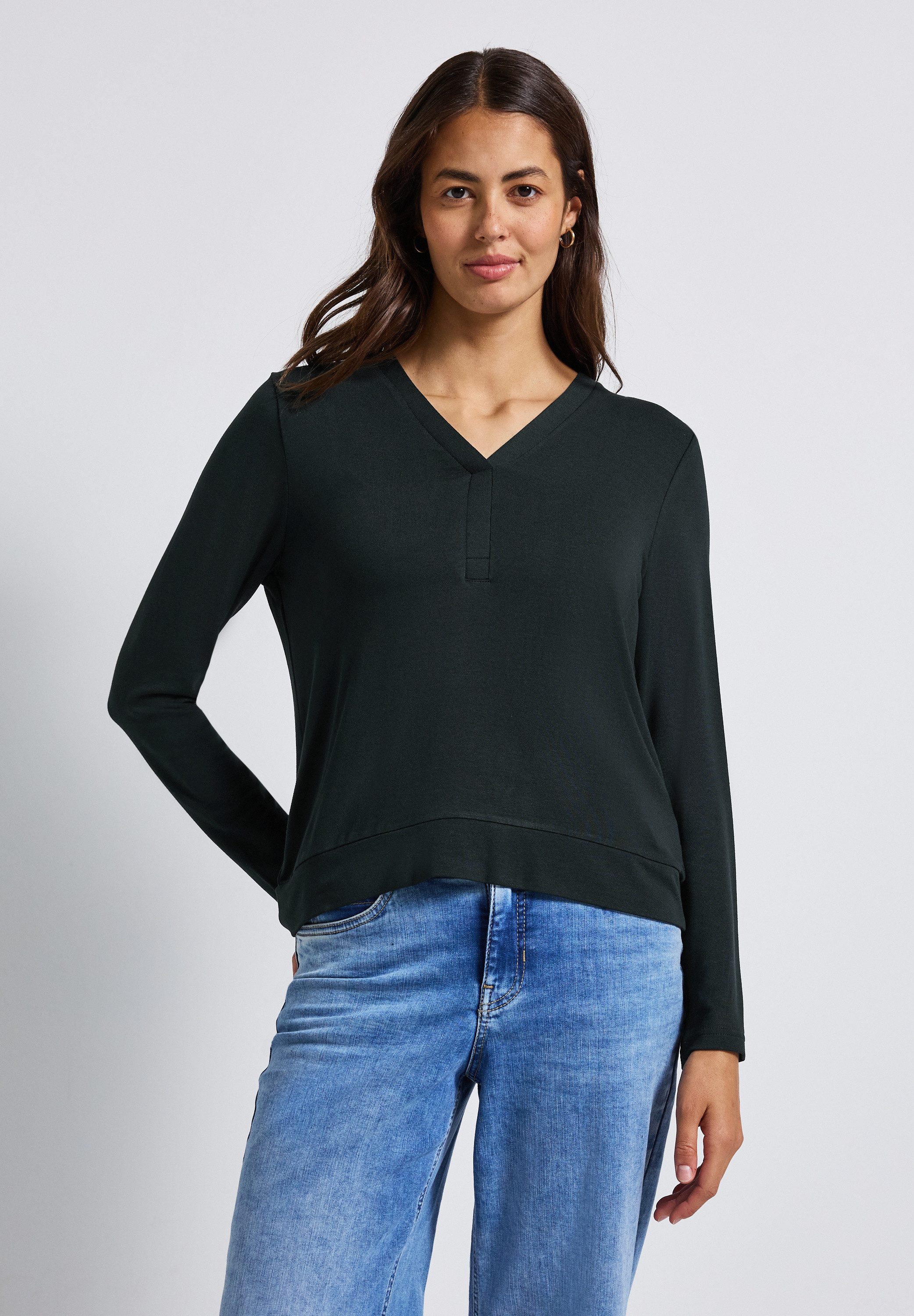 STREET ONE Langarmshirt aus strecthigem Viskosematerial günstig online kaufen