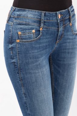 ATT Jeans 5-Pocket-Jeans Stella Stretch Denim im Straight Cut mit Fransensaum