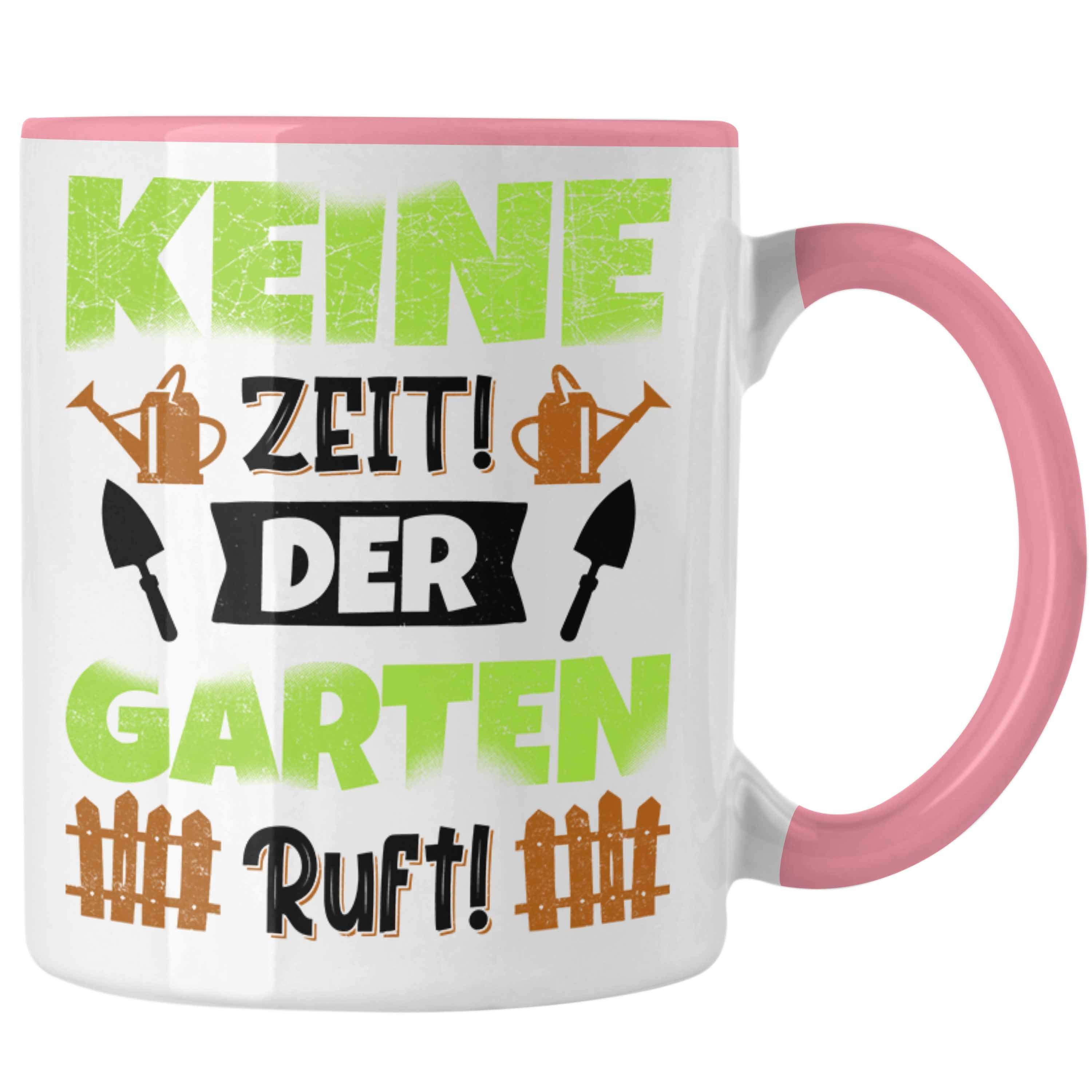 Trendation Tasse Trendation - Gärtner Tasse Geschenk Spruch Garten Becher Kaffeetasse für Hobbygärtner Garten Rosa