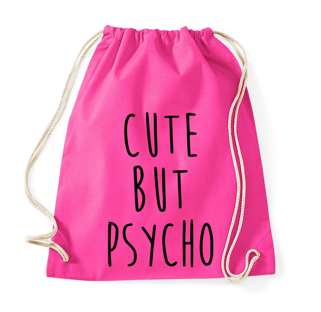 Blondie & Brownie Turnbeutel Cute Psycho Turnbeutel Statement Print Freizeit Sport Tasche (Einzelstück, Einzelartikel), Cute Psycho Statement Turnbeutel Print
