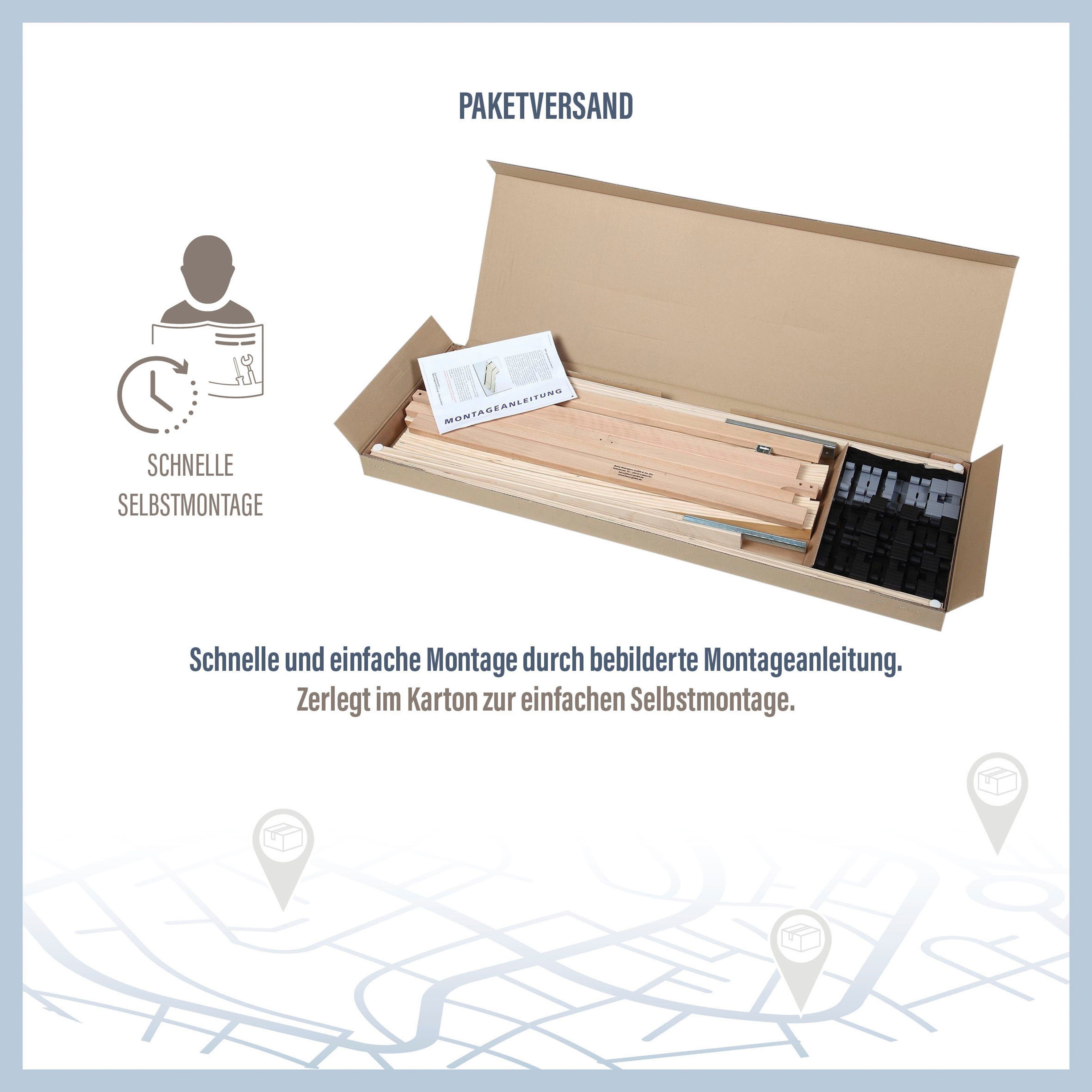 Lattenrost Easy Star K, Beco, Kopfteil manuell verstellbar, Fußteil nicht verstellbar, Lattenrost für Doppelbetten geeignet, Lattenrost in diversen Größen