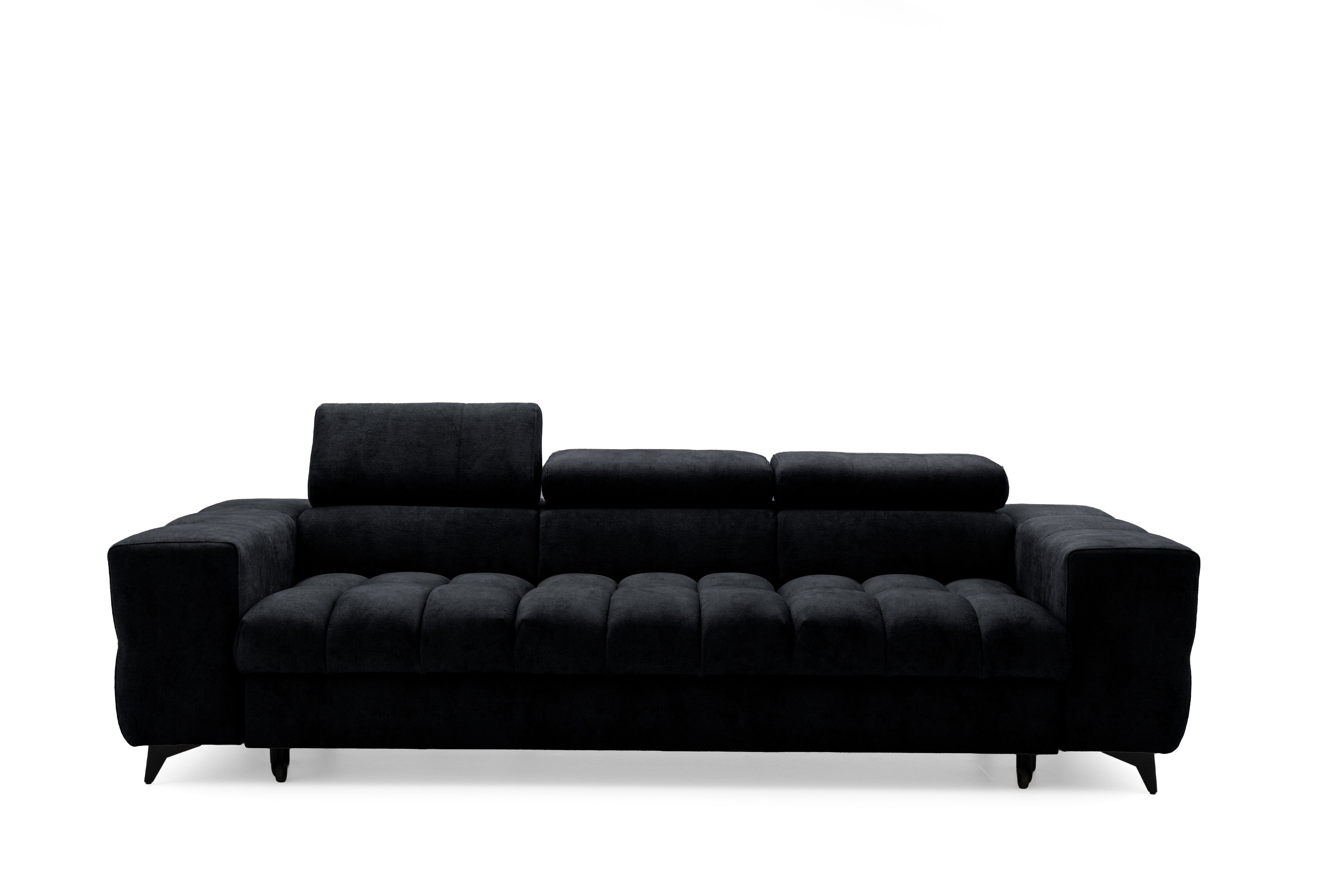 Muffo Sofa Pudding 3, Starke Steppung, elegante Form, verstellbare Kopfstützen, Schlaffunktion