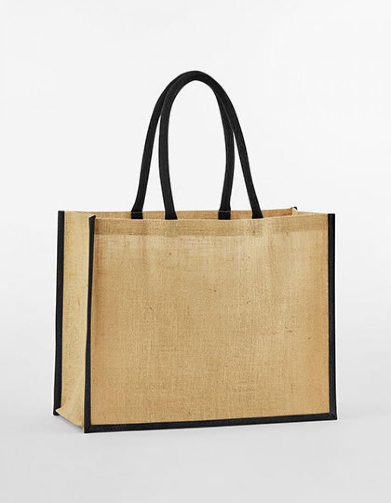 Westford Mill Einkaufsshopper Natural Starched Jute Classic Shopper Einkaufstasche
