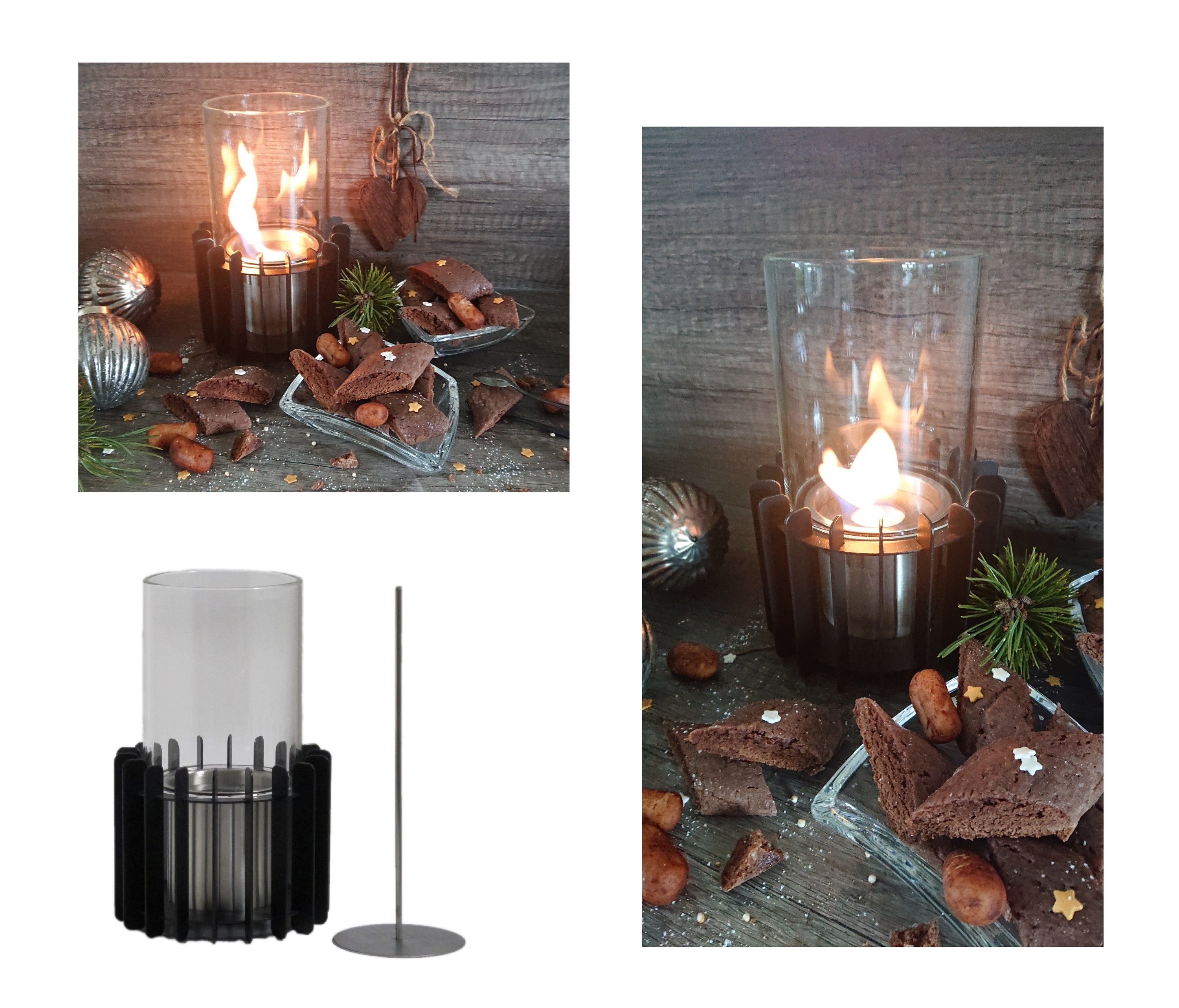 TecnoAir System Tischfeuer Tischfeuer Tischkamin Feuerstelle Kamin Bio Ethanol-Kamin Edelstahl /