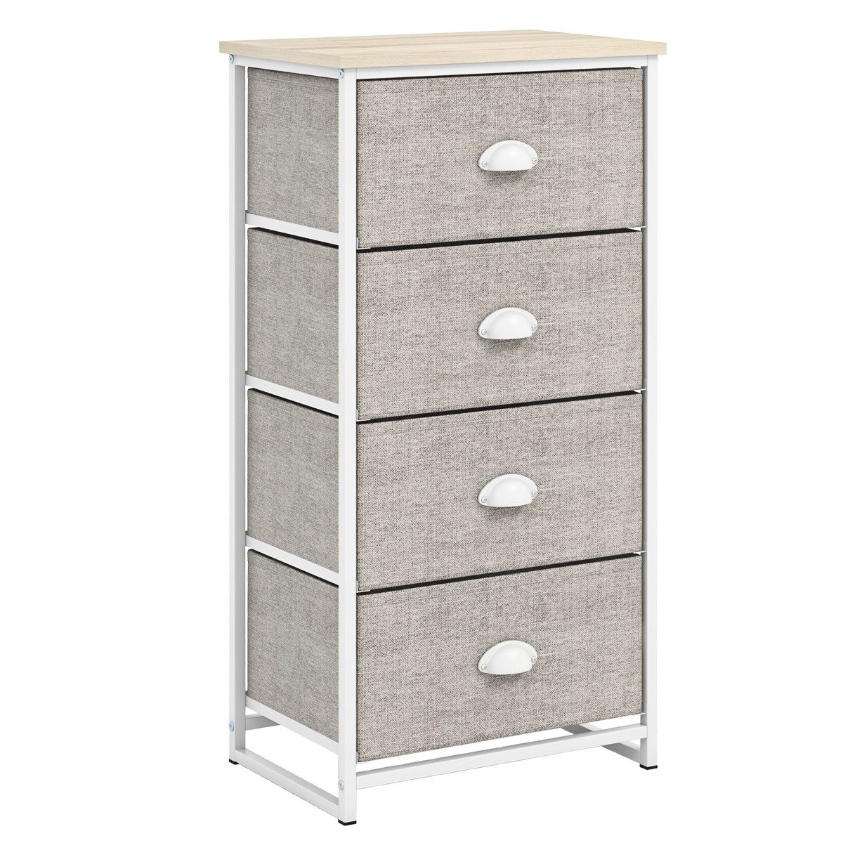 COSTWAY Kommode, mit 4 ausnehmbaren Schubladen, Metallgestell, 45x30x94cm