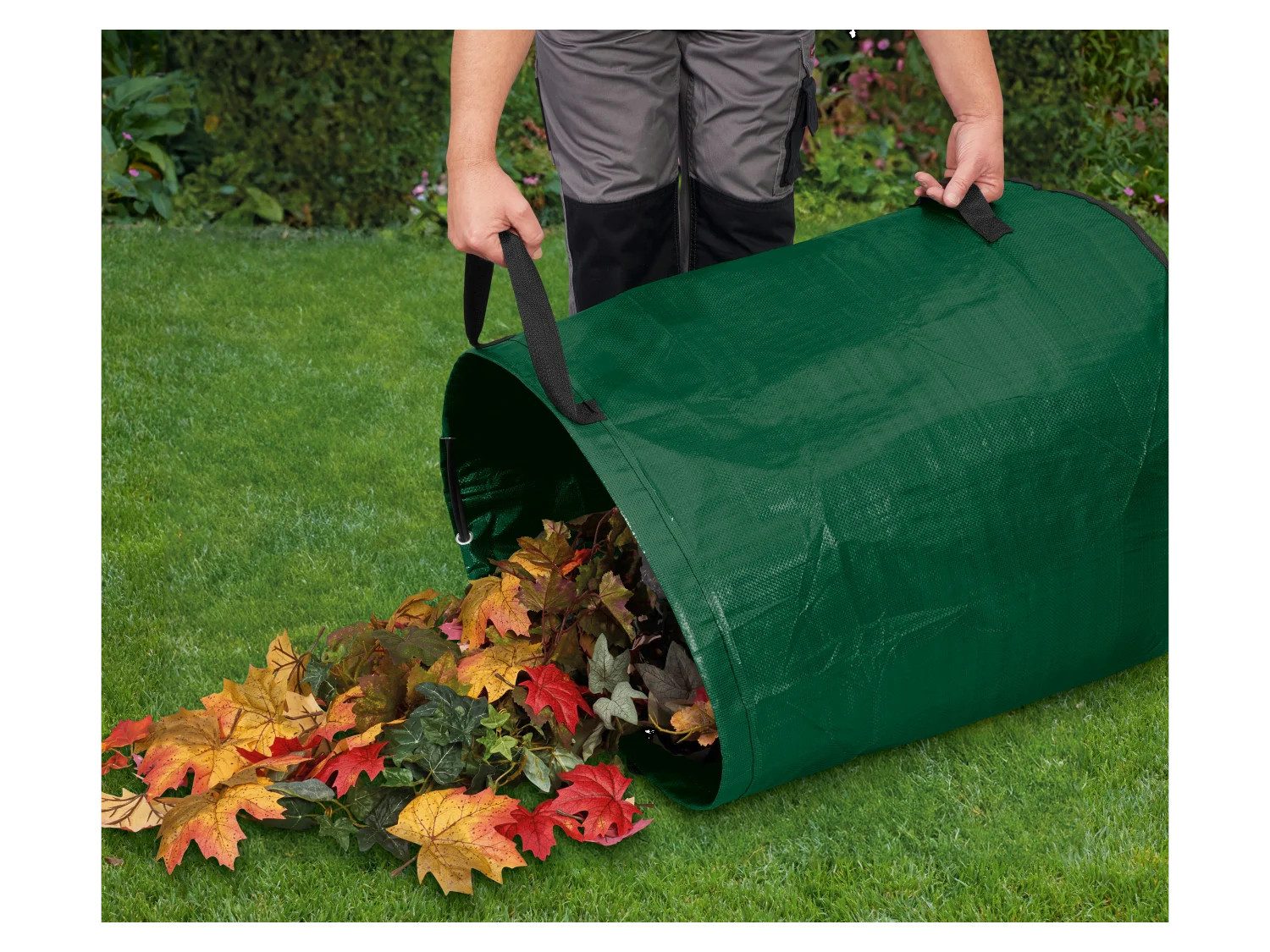 Parkside Gartensack Parkside Gartenabfallsack 275 l selbststehend, für Gartenarbeit, Laub, Gartenabfälle, Grünabfälle, Gartenpflege, Kompost, 275 l, (Einzelartikel, 1-tlg., 1 Gartenabfallsack mit Spannring), Selbststehend, UV-beständig, witterungsbeständig, faltbar