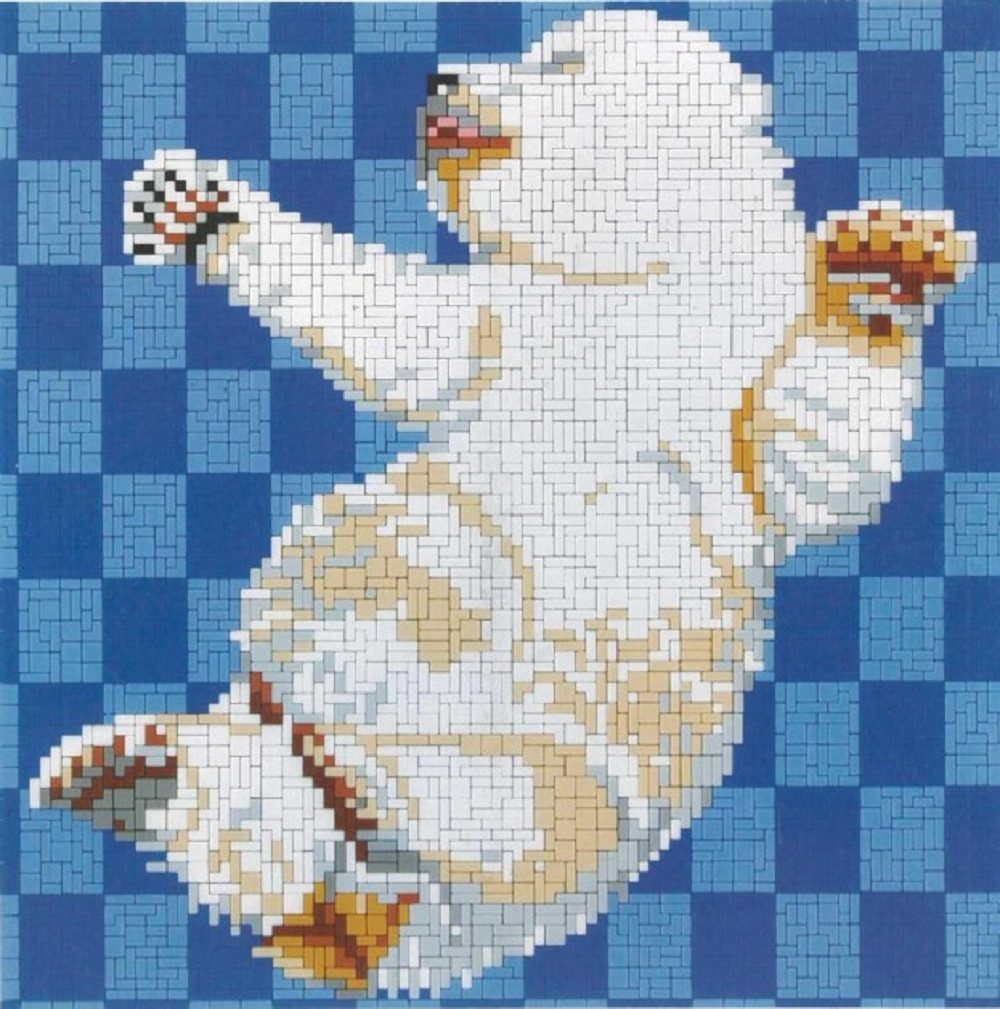 Stick it Steckpuzzle Eisbär schlafend, 4000 Puzzleteile, Bildgröße 40 x 40 cm