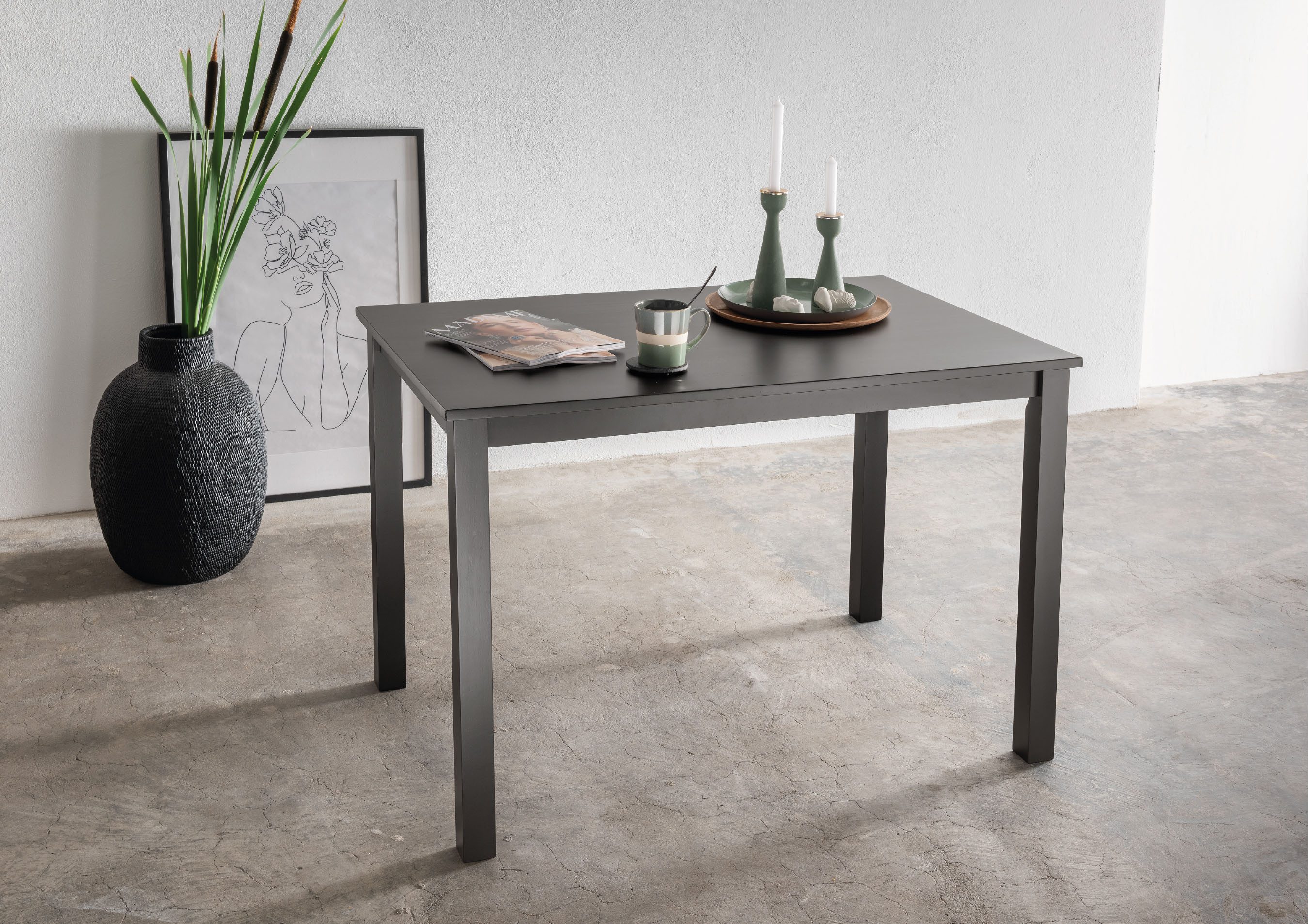 Woodroom Esstisch Kota (Hevea Massivholz, lackiert), Esszimmer Tisch massiv