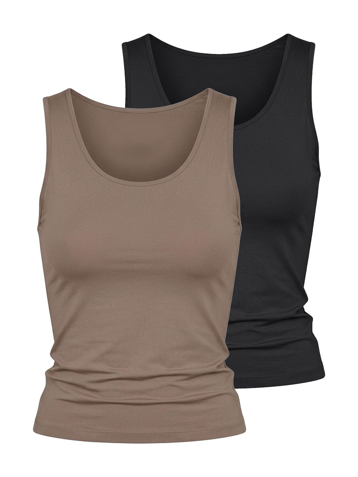 Nina Von C. Achselhemd 2er Pack Achseltop Seide&Modal (Packung, 2-St) hochwertiges Material aus Modal & Seide