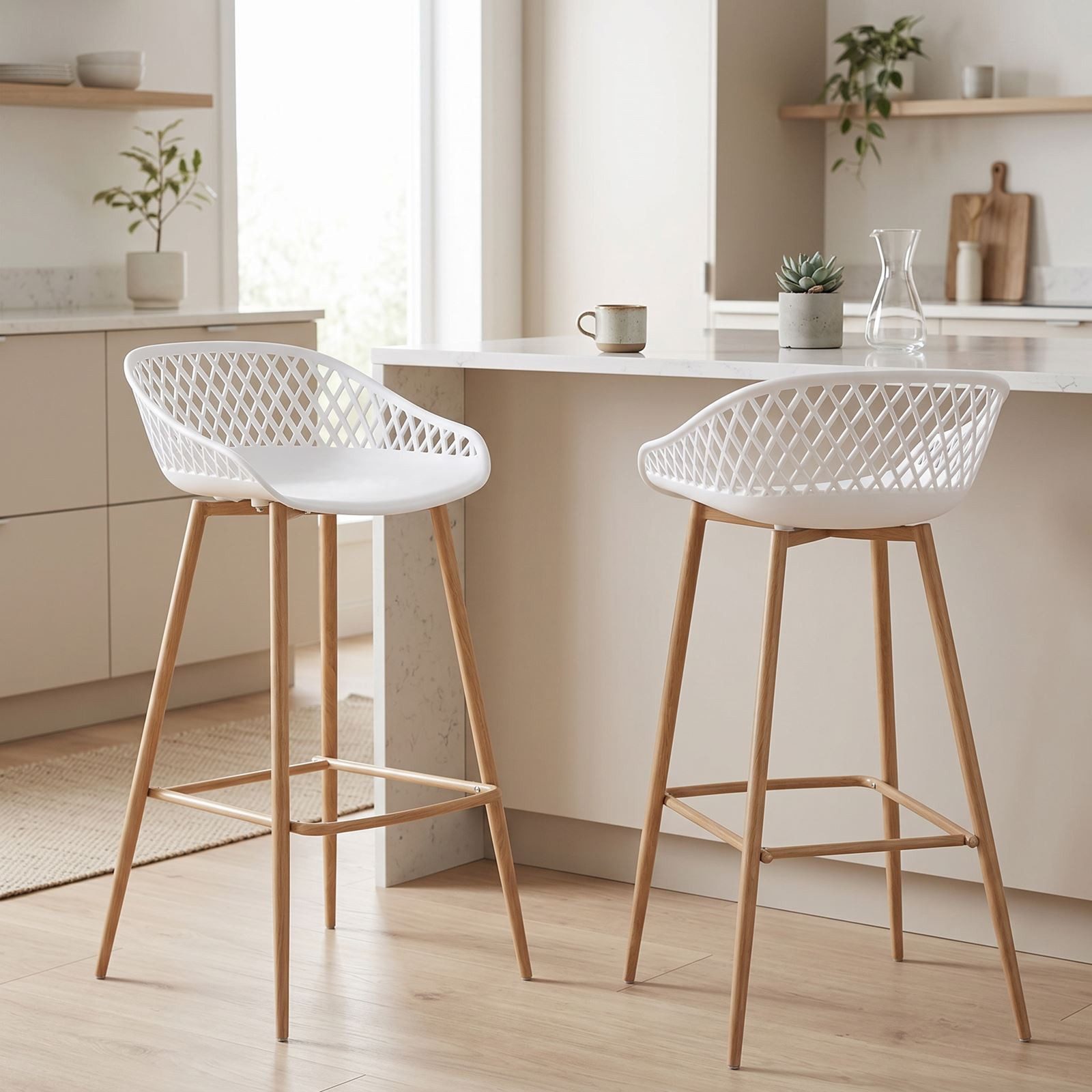 CLP 2er Set Barhocker Cork Stoff I Thekenhocker Höhenverstellbar I Barstuhl Mit Fußstütze 360° Drehbar I Tresenhocker Mit Trompetenfuß Farbe Taupe Gestell Farbe schwarz