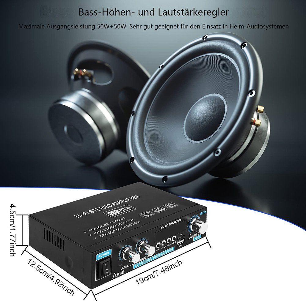 GelldG Bluetooth Kanal Audio Verstärker Stereo Audioverstärker HiFi Verstärker Amplifier, 2