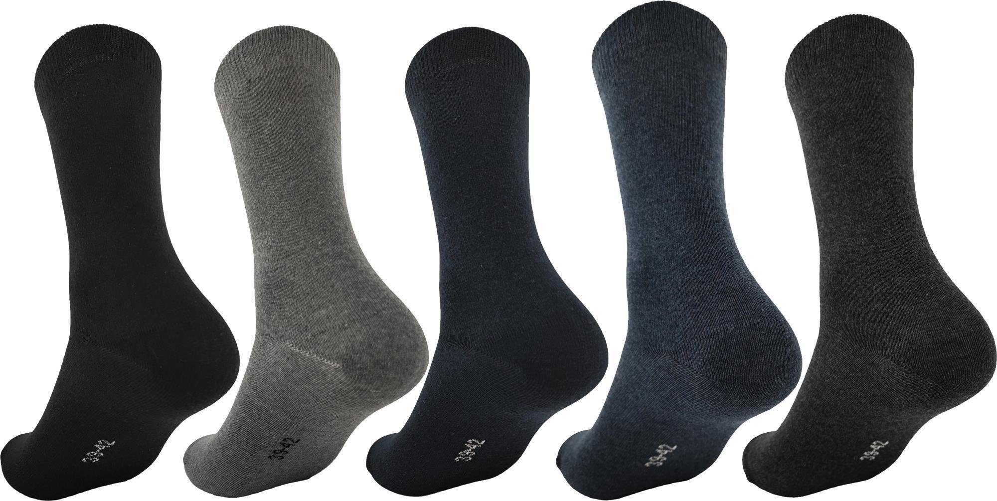 EloModa Basicsocken 5 Paar grau Socken Form; Anzug klassischer Gemischt, Herren (5-Paar) grafit, Business schwarz, Freizeit in