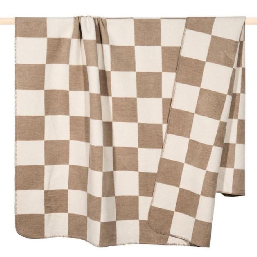 Wohndecke Decke Chess Karomuster Sand Taupe günstig online kaufen