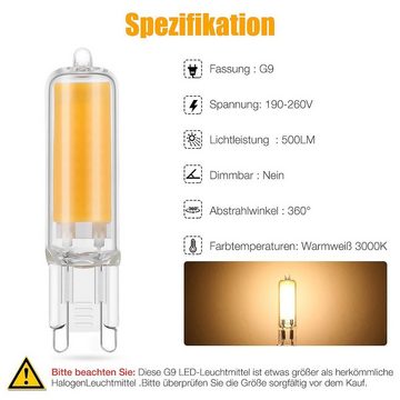 WILGOON LED Flutlichtstrahler 4er SET G9 LED Leuchtmittel COB Glühbirne 3W 5W Brine Ersetzen, LED wechselbar, warmweiß, LED Energiesparlampen Nicht Dimmbr AC 230V, Halogenlampe