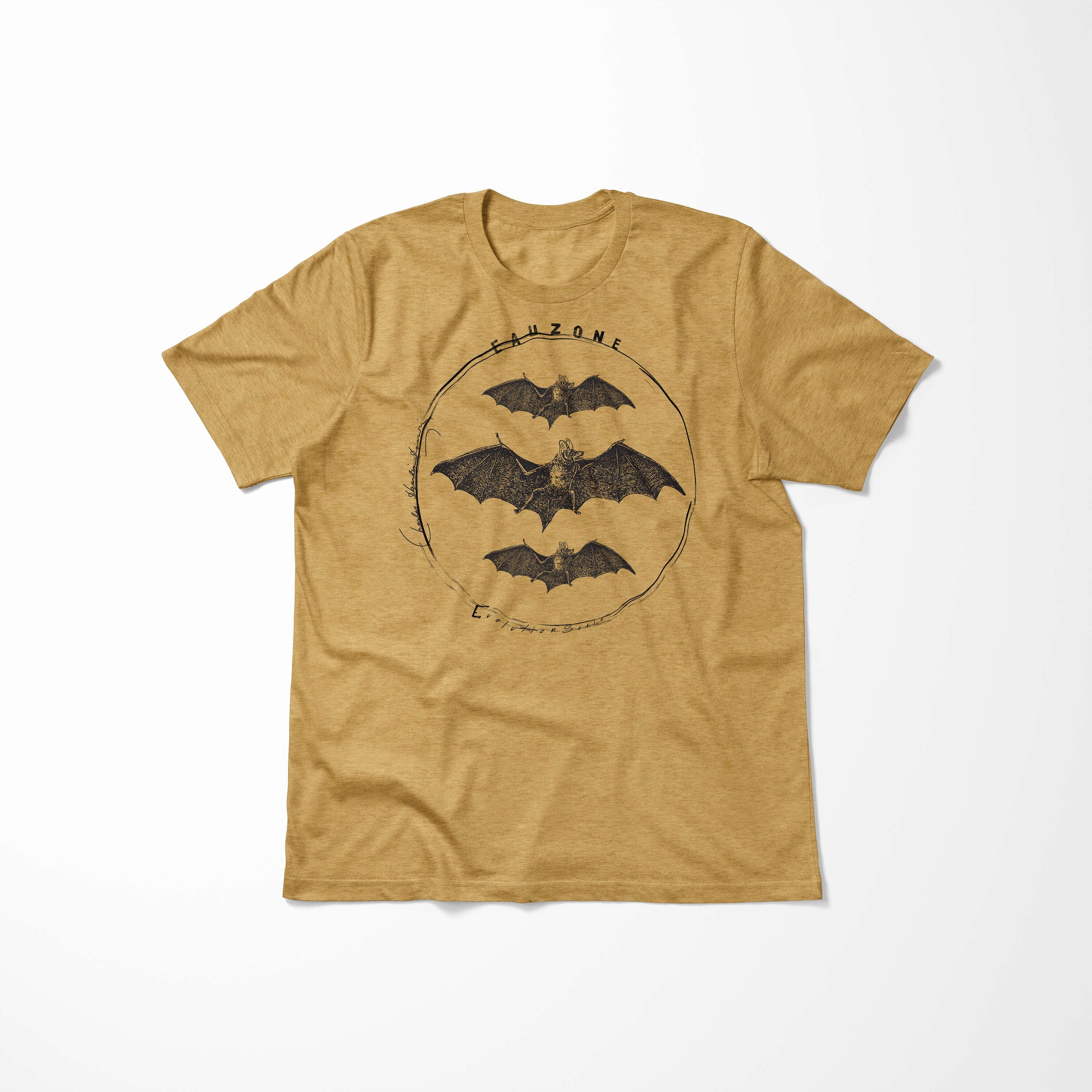 Antique Fledermaus Herren T-Shirt Sinus Art Evolution T-Shirt Gold