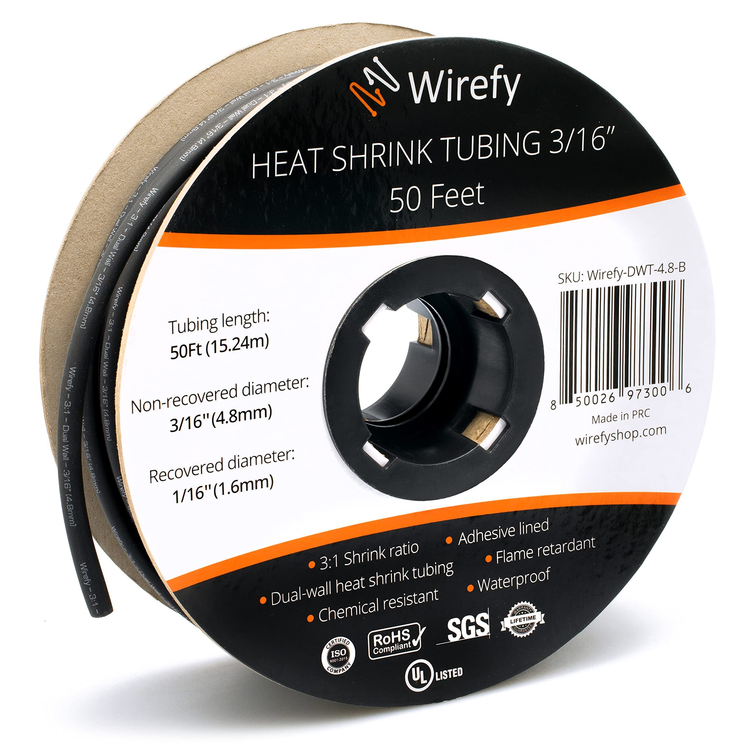 Wirefy Kabelverbinder-Sortiment Wirefy Schrumpfschlauch Metrware mit Kleber 15m - 3:1, 1-tlg.