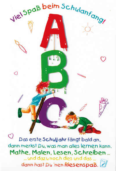 BSB Grußkarten Schulanfang - Glückwunschkarte im Format 11,5 x 17 cm mit