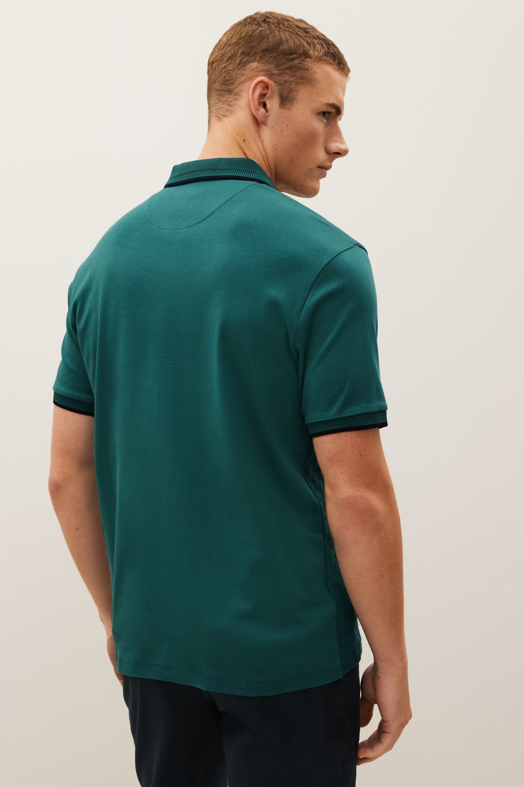 Blue Teal Poloshirt Polo-Shirt (1-tlg) Strukturiertes Next