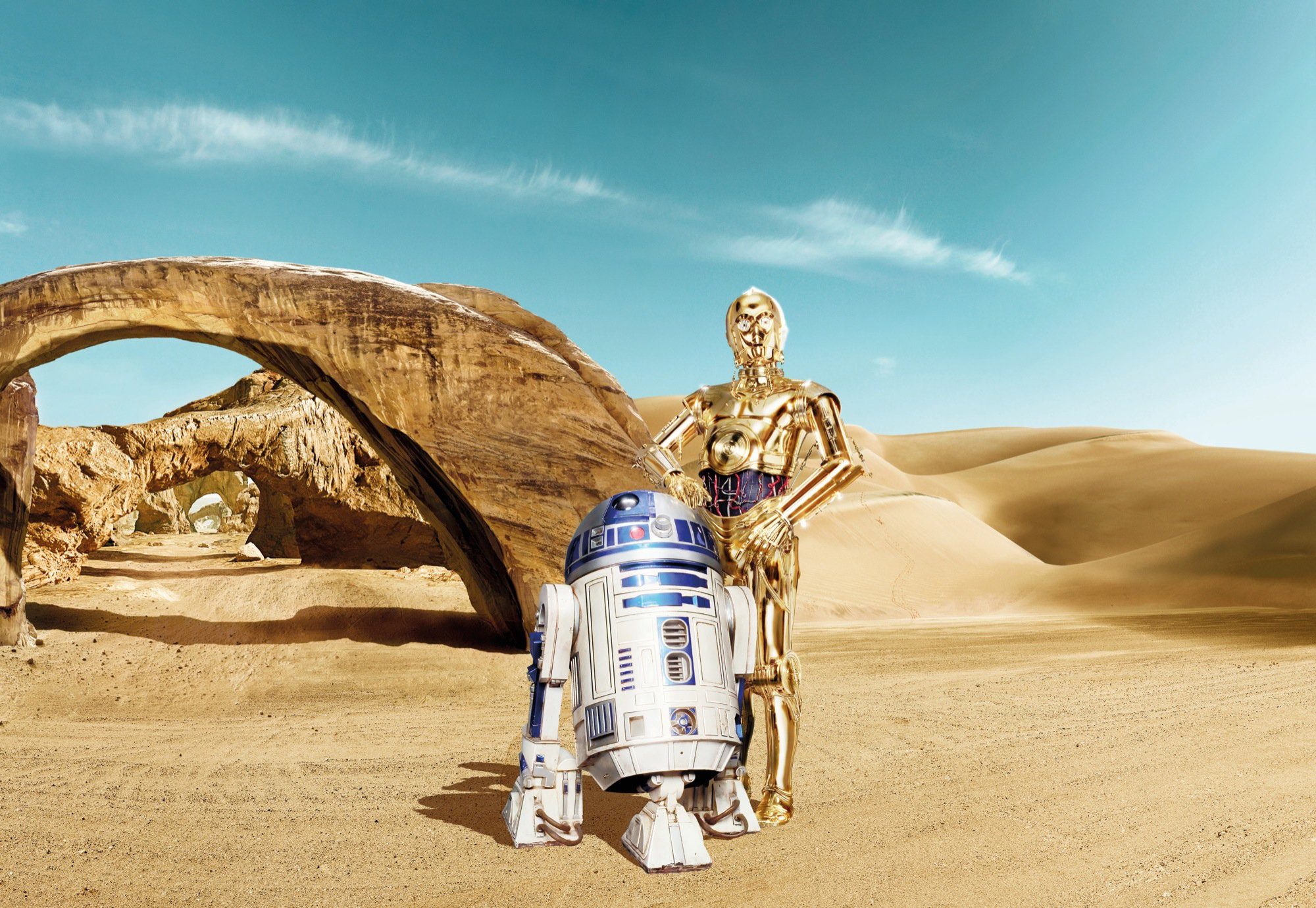 Komar Fototapete STAR WARS Lost Droids - Größe 368 x 254 cm, glatt, bedruckt, Kinderzimmer