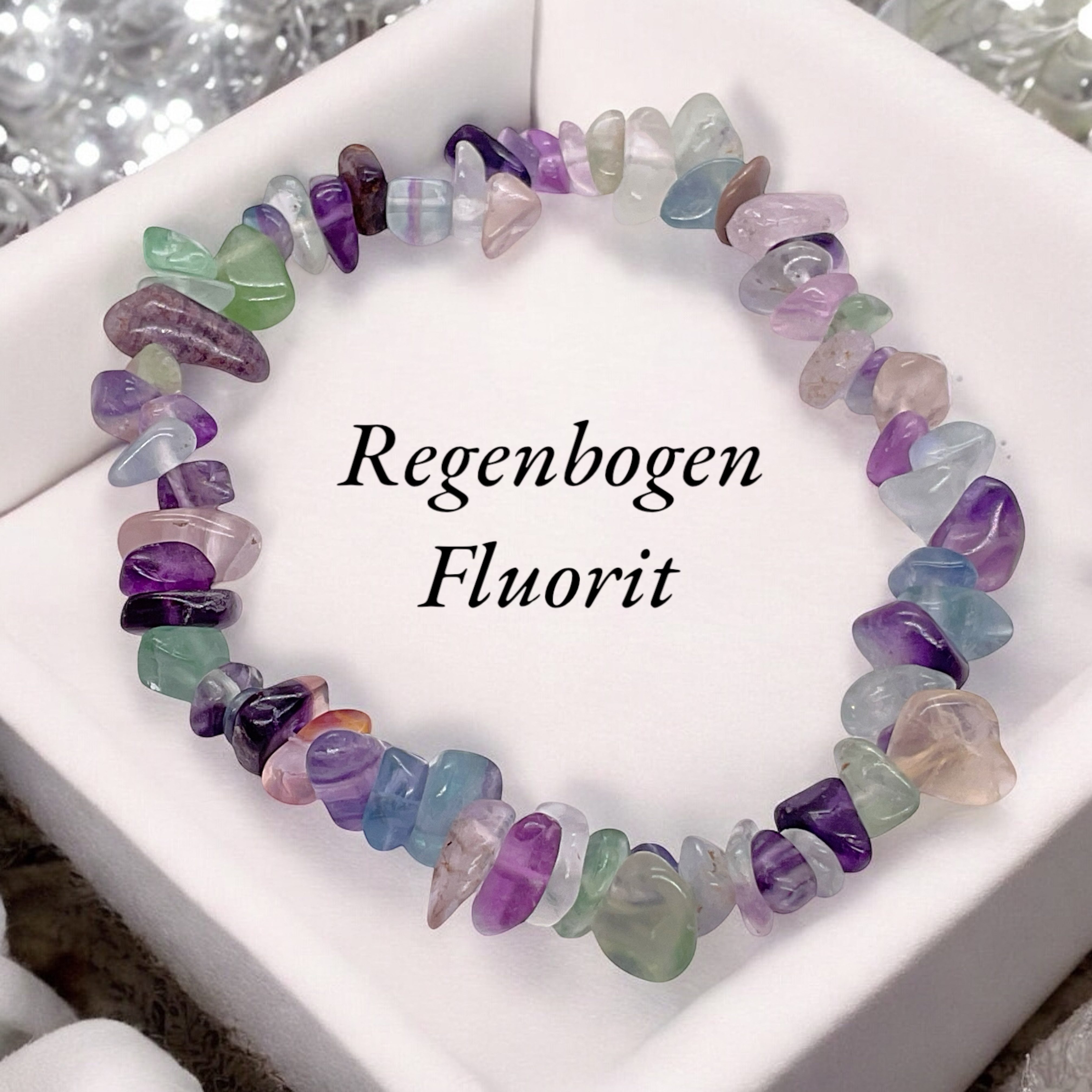 Steinfixx® Armband Regenbogenfluorit Splitterarmband - Mexiko - Schutzstein günstig online kaufen