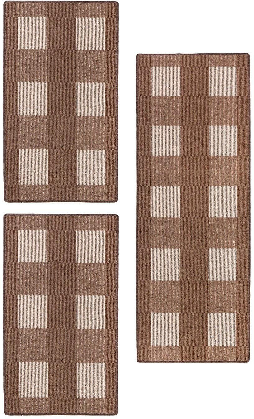 Andiamo Bettumrandung Dijon, Made in Netherlands, Höhe 6 mm, (3-tlg), modernes Design, Bettvorleger, Läufer-Set für das Schlafzimmer