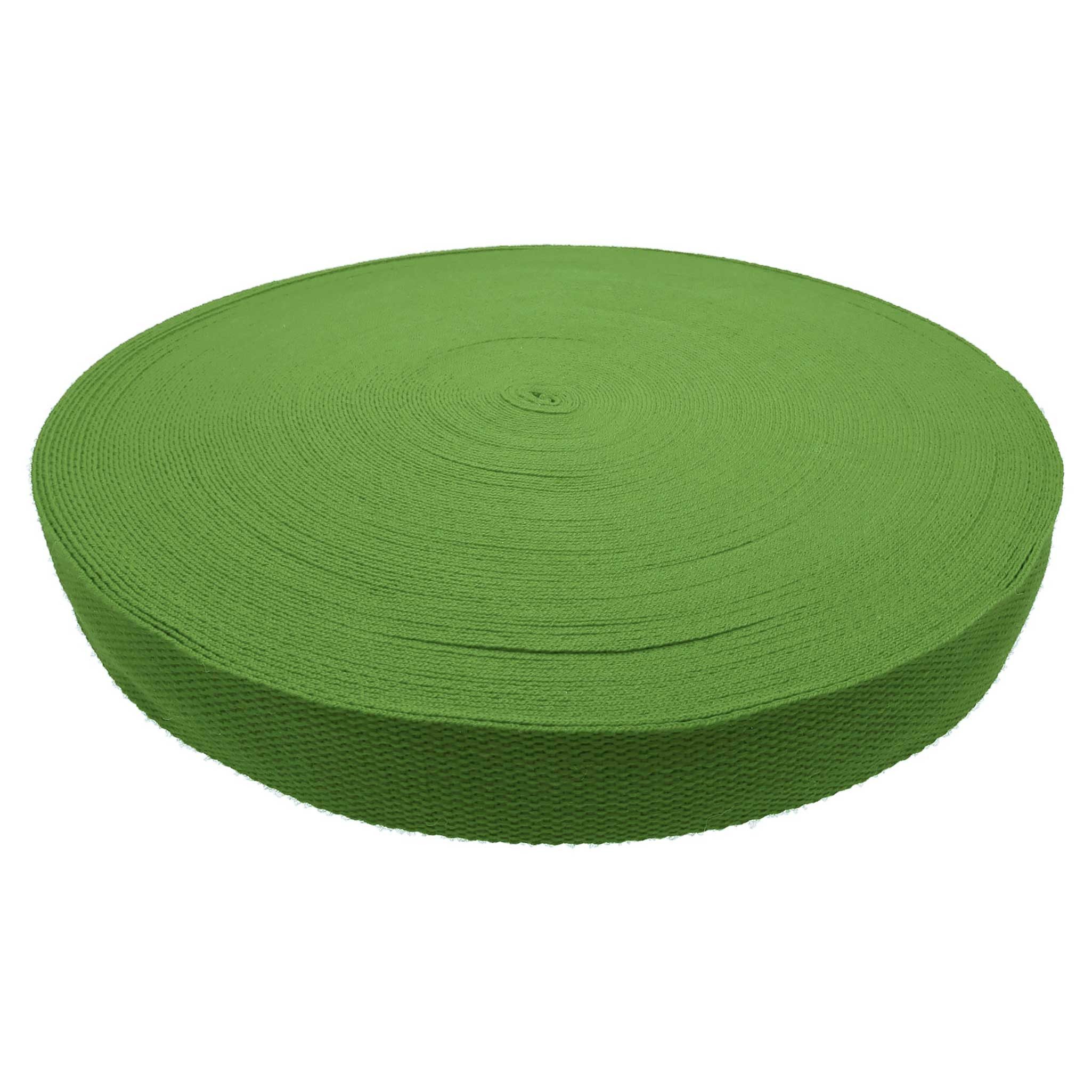 maDDma Rollladengurt Polycotton Gurtband 45m x 38mm Tragband Taschenband Rucksackgurt (Einzelrolle), 875 pistaziengrün