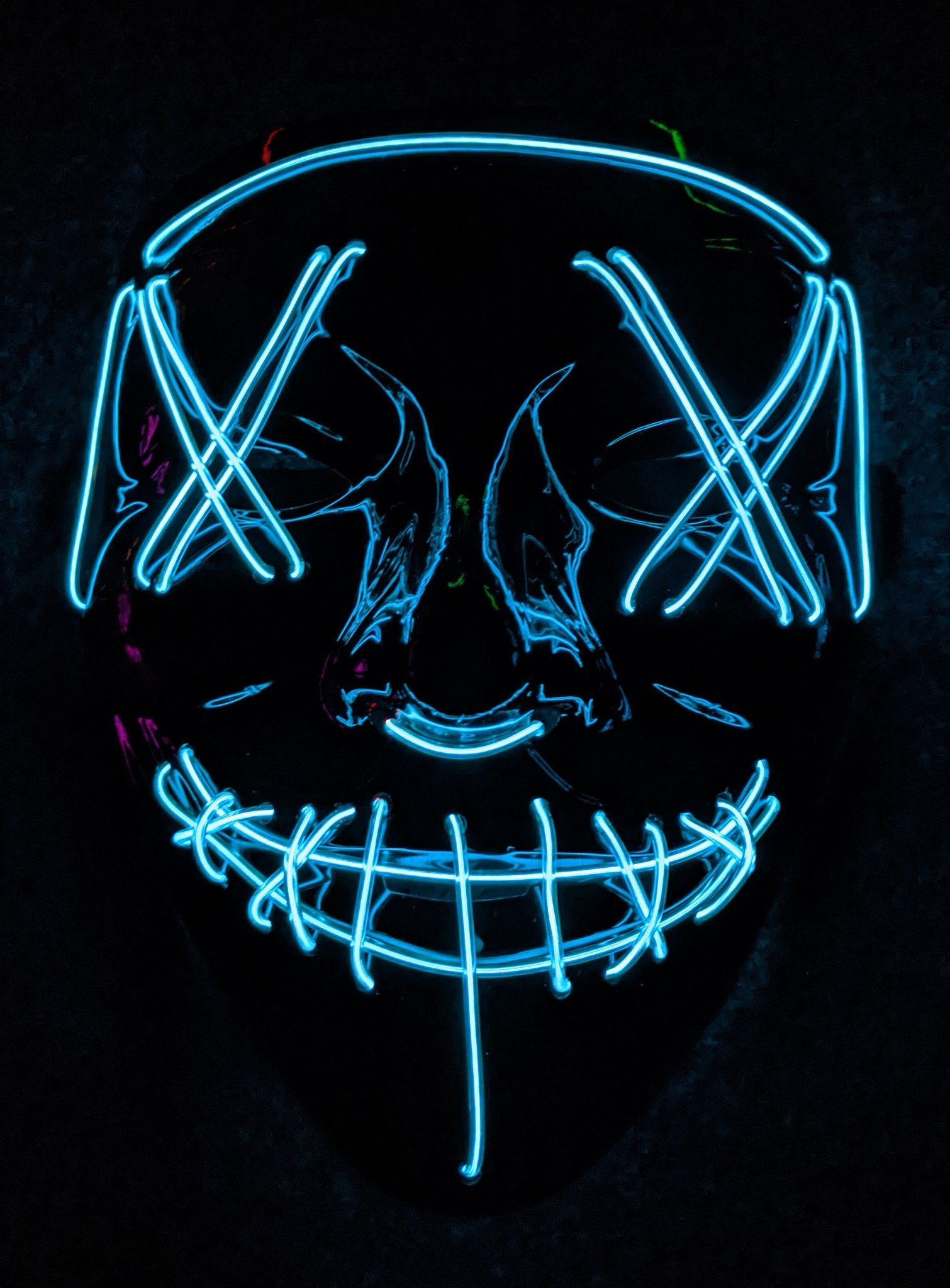 Maskworld Verkleidungsmaske »LED Maske neon-blau«, Coole Leuchtmaske wie in  The Purge online kaufen | OTTO