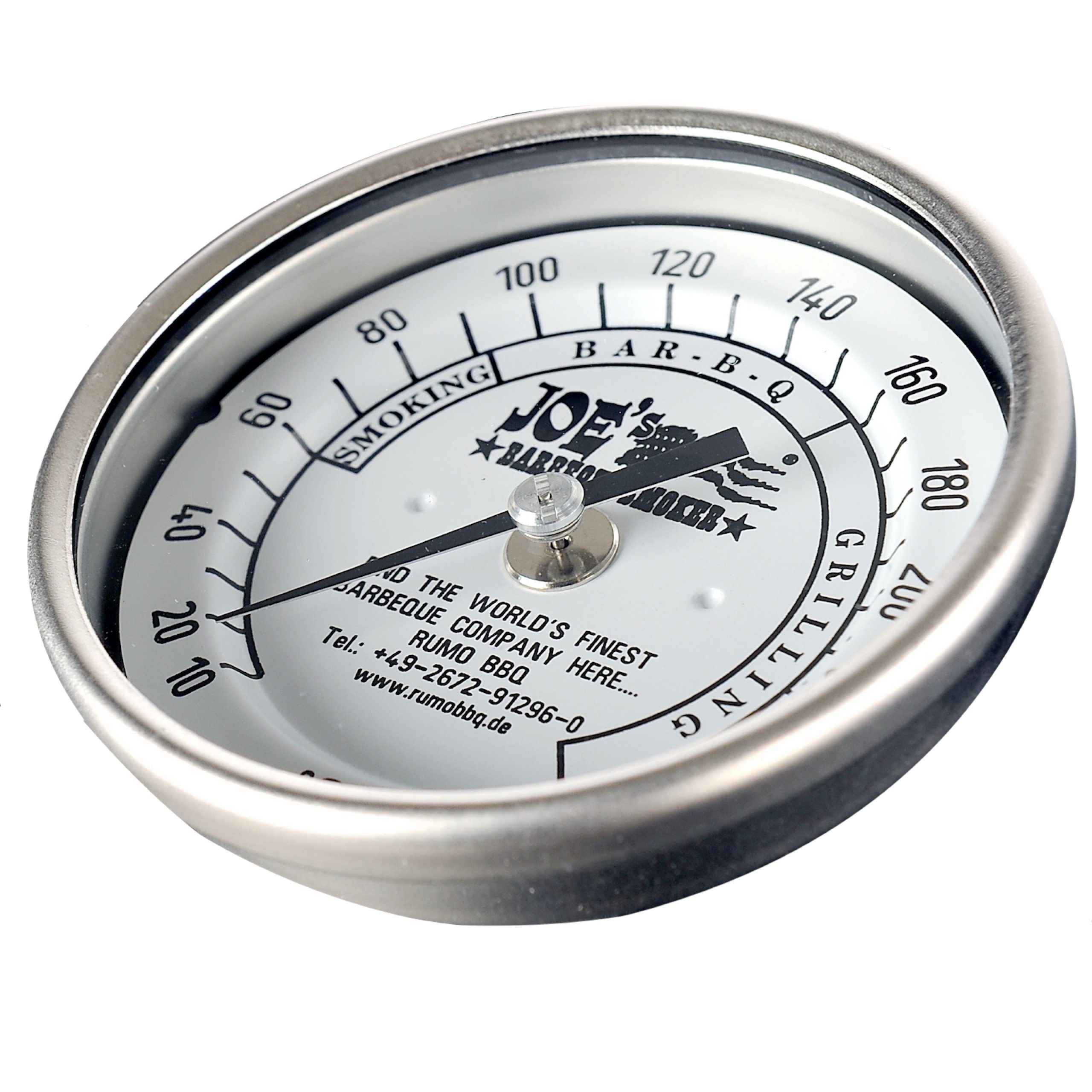 Rumo Barbeque Smoker Rumo Barbeque JOEs Original 3 Zoll Edelstahl Thermometer 10 - 260°C